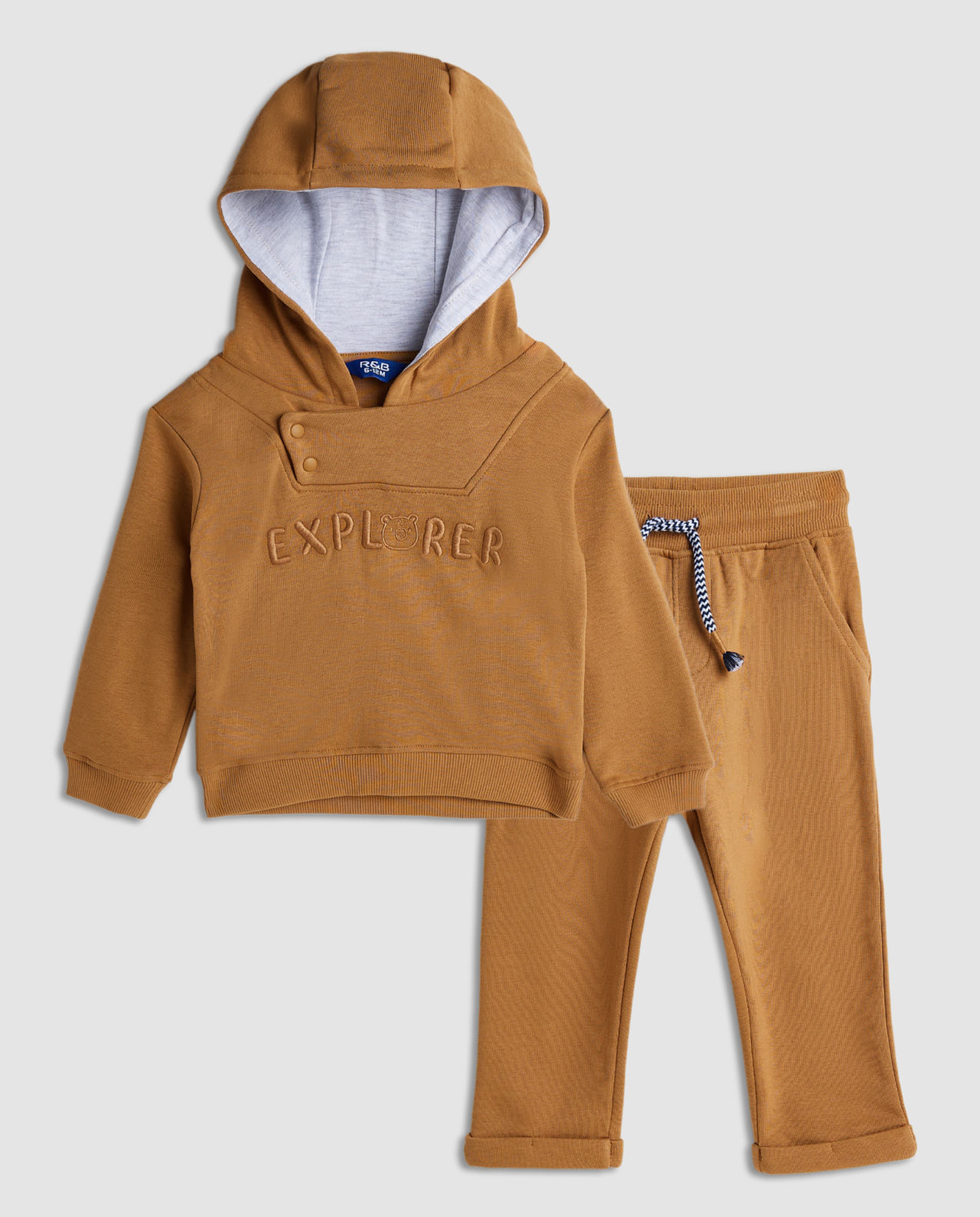 Embroidered Hooded Clothing Set