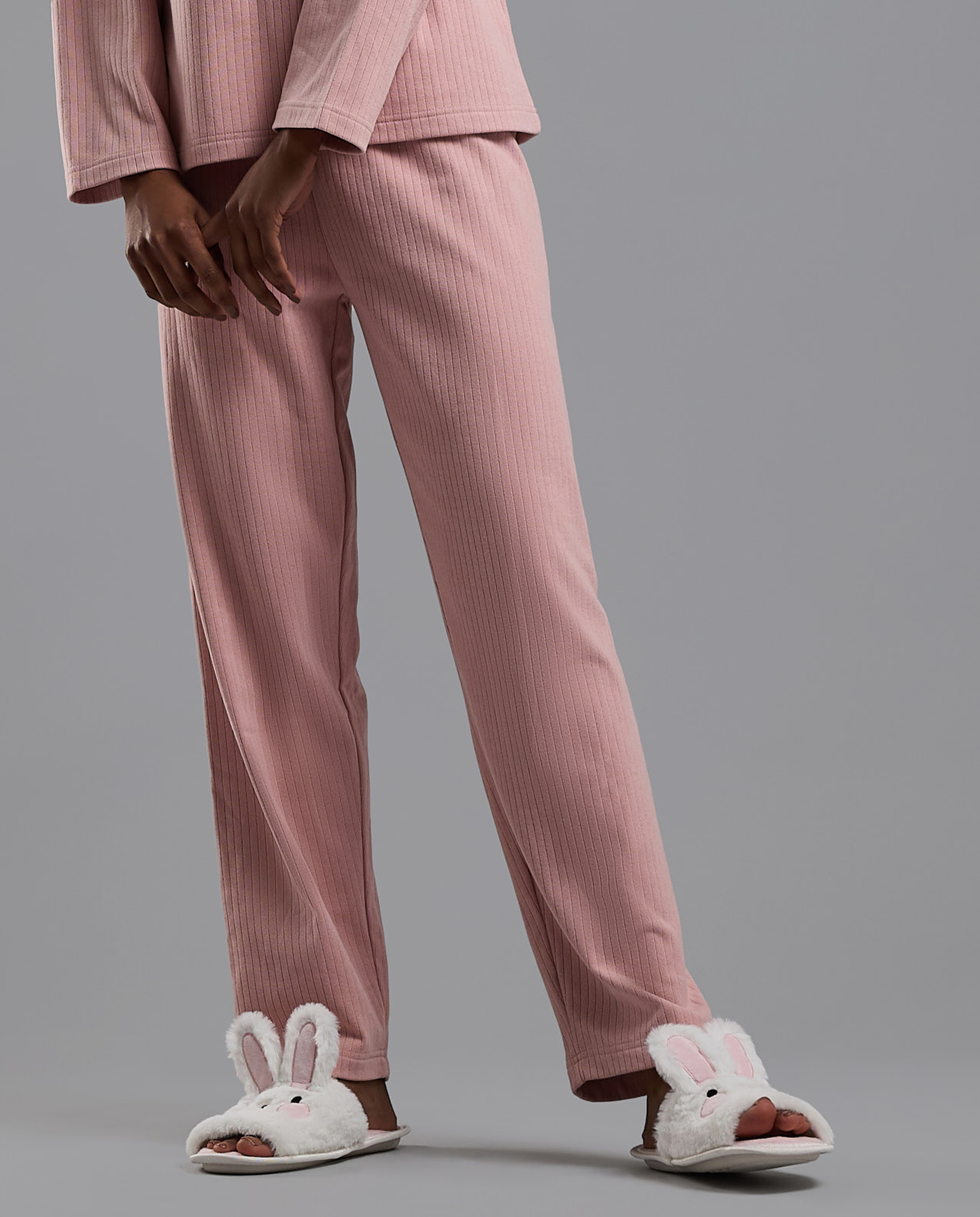 Ribbed Full Sleeves Pyjama Set