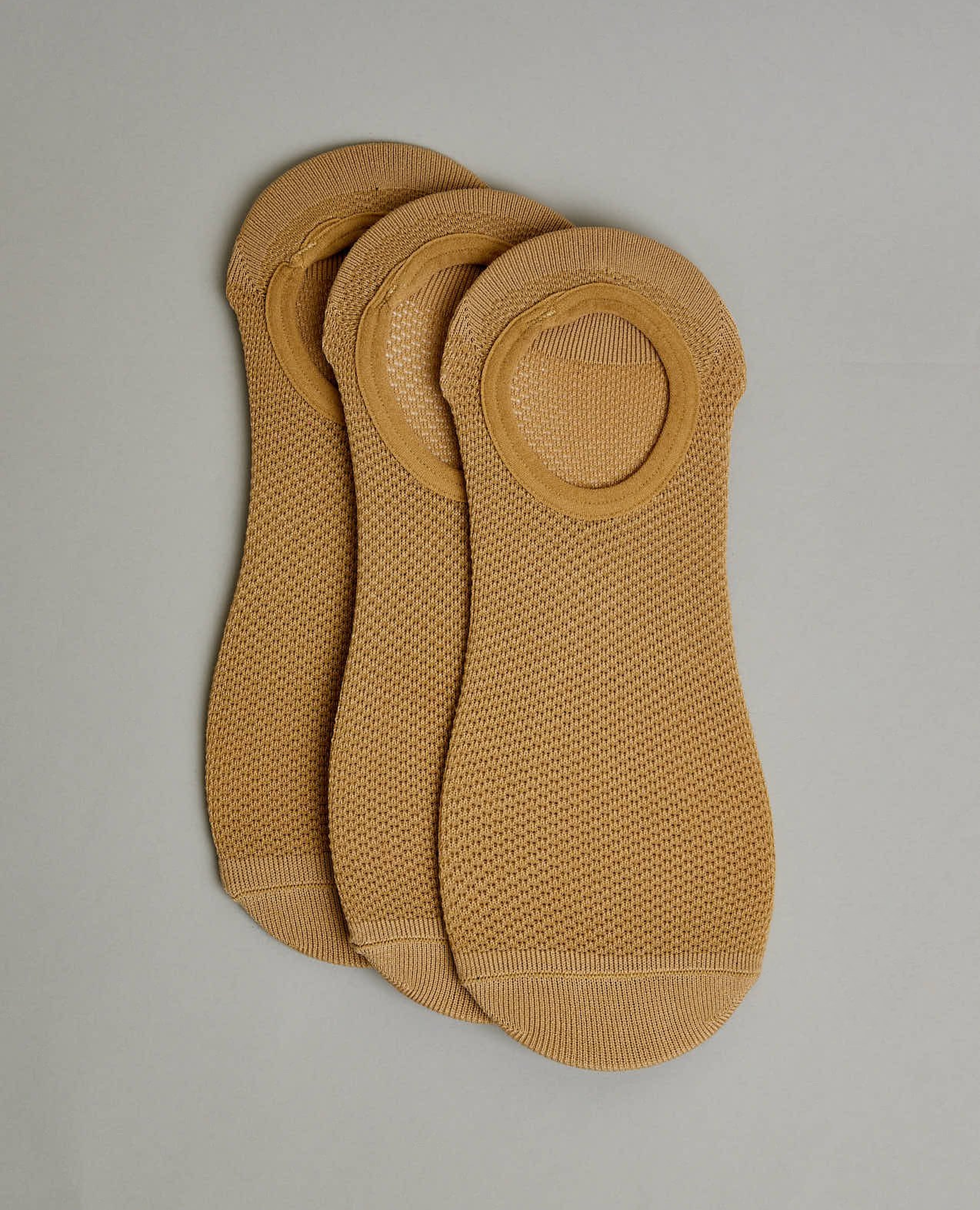 3 Pack Textured No-Show Socks