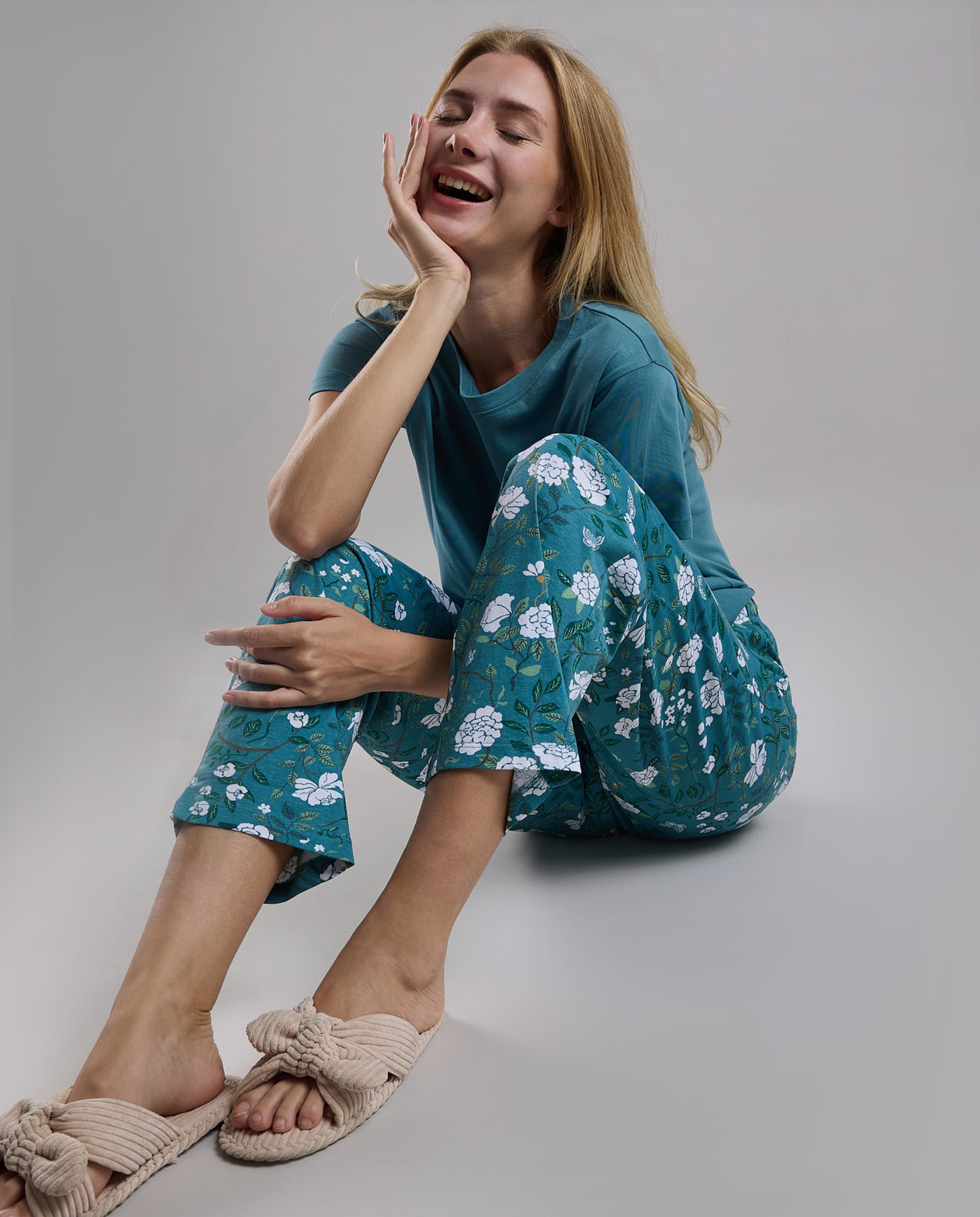 Printed Short Sleeves Pyjama Set