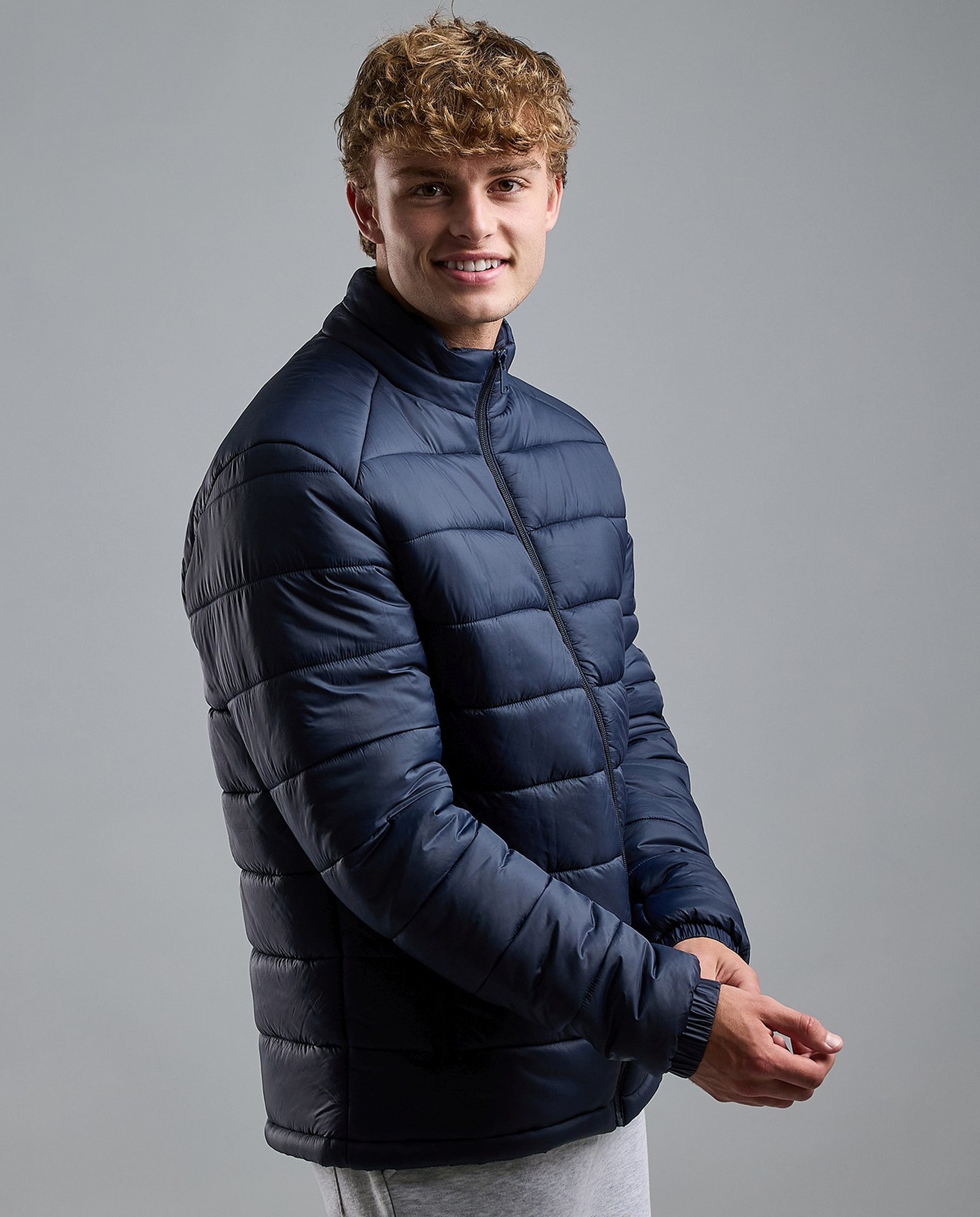 Quilted Puffer Jacket with Zipper Closure