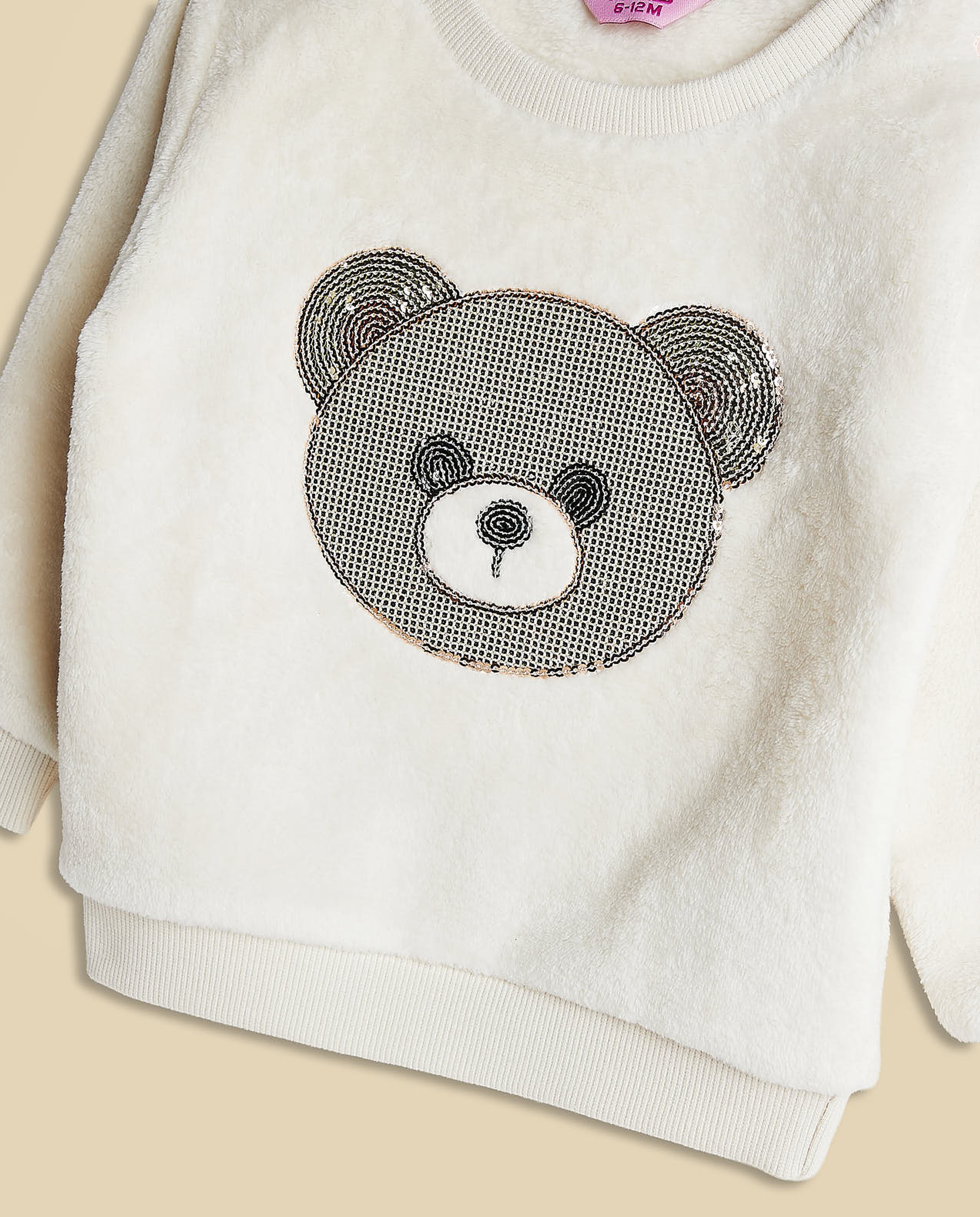 Embellished Sweatshirt with Crew Neck and Long Sleeves