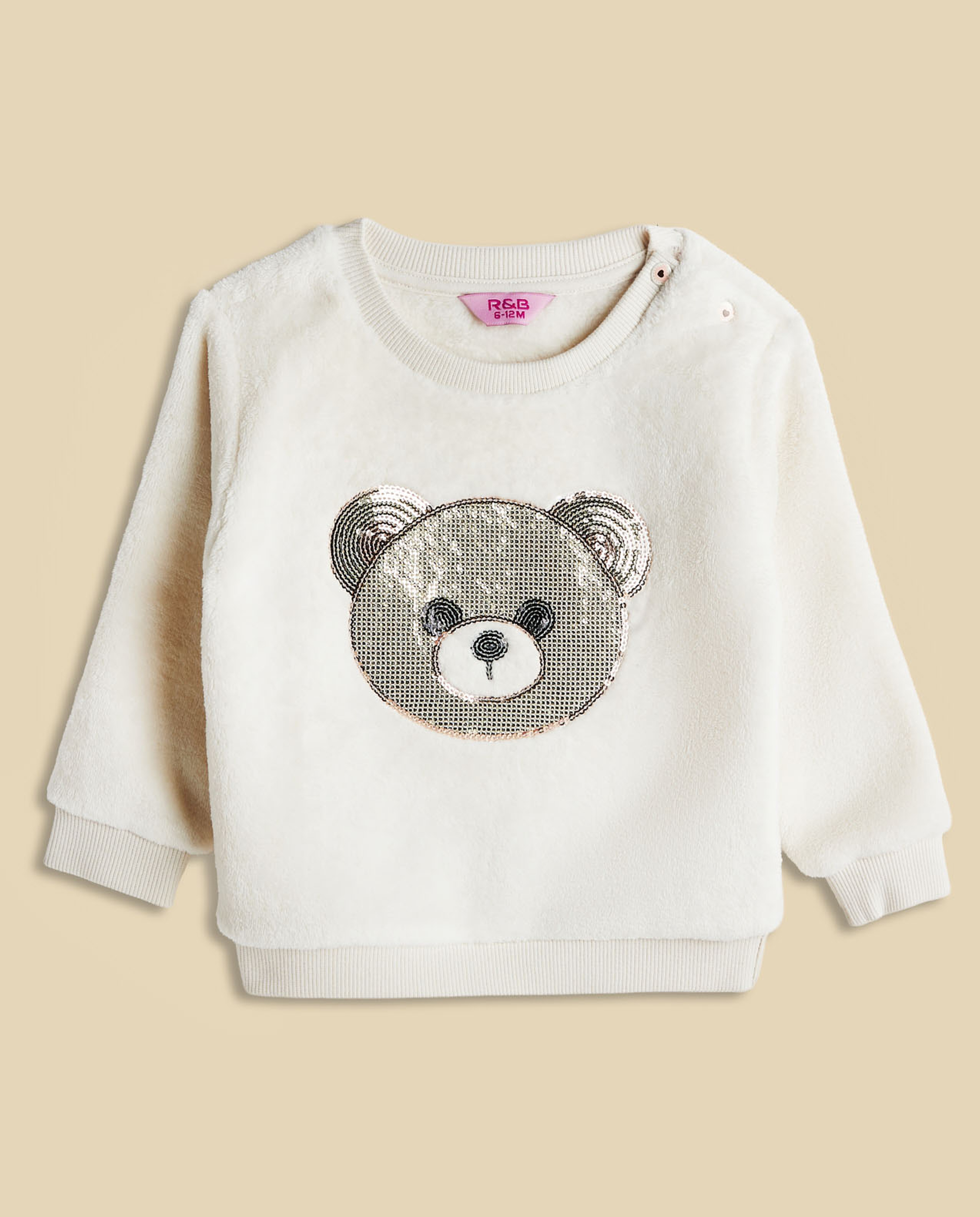 Embellished Sweatshirt with Crew Neck and Long Sleeves