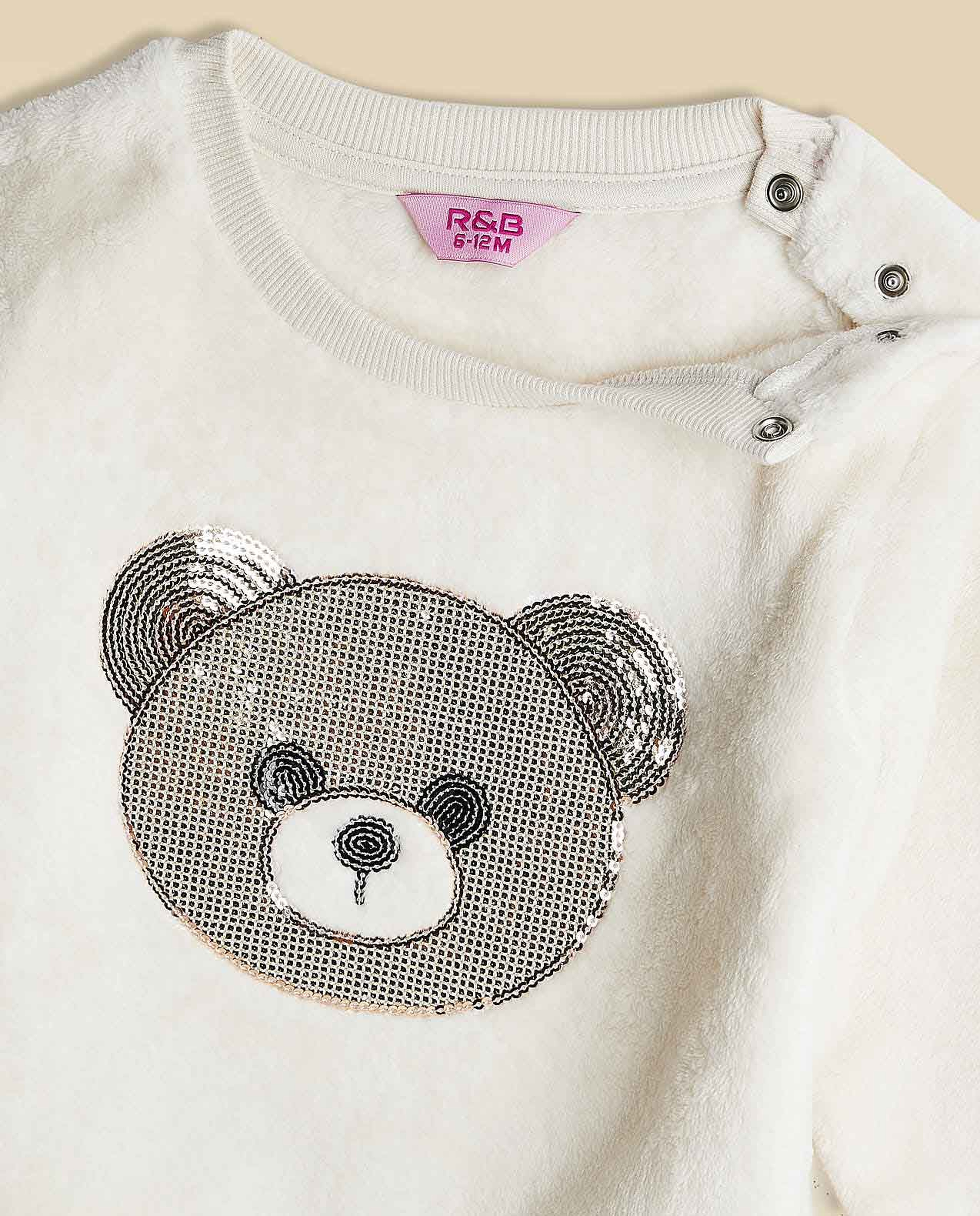 Embellished Sweatshirt with Crew Neck and Long Sleeves