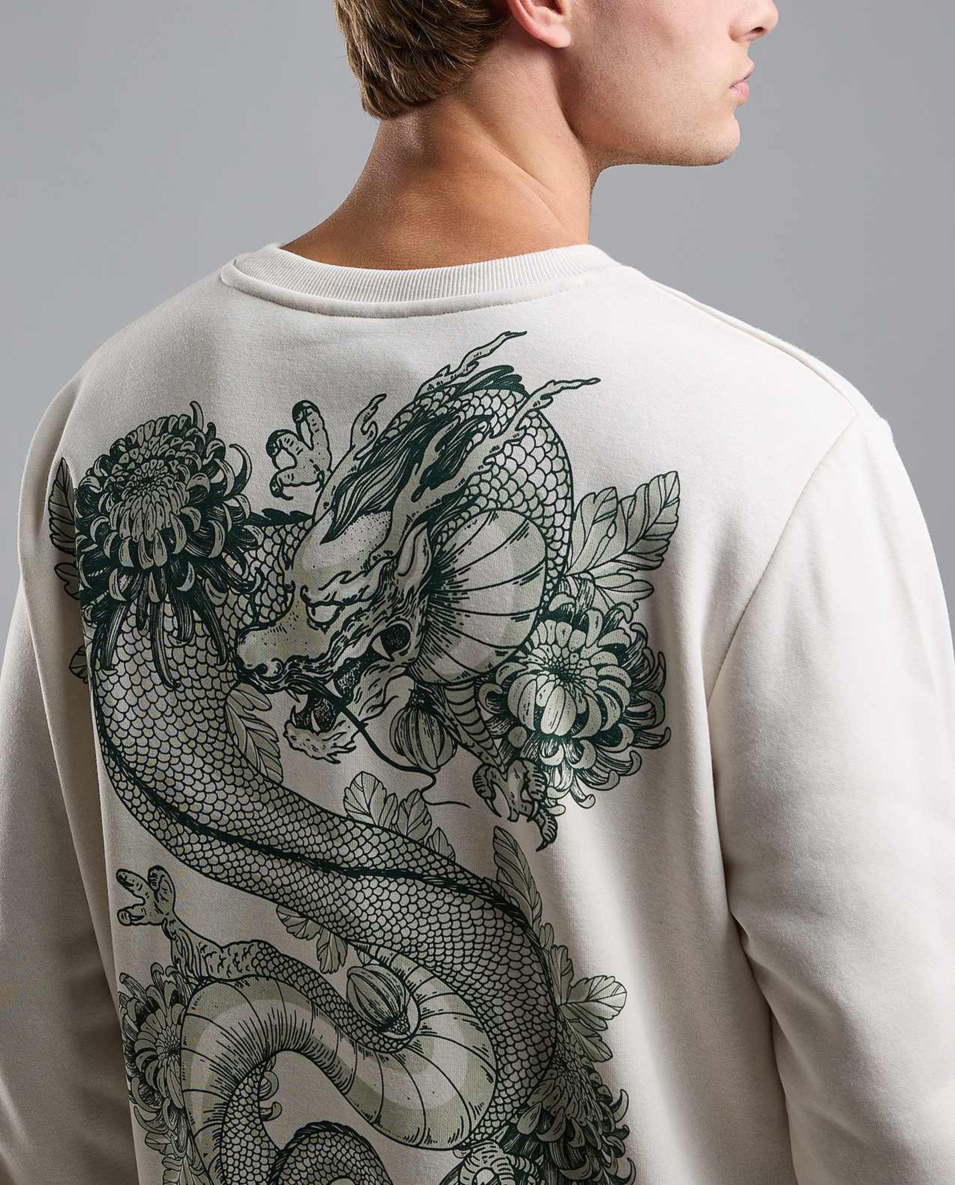 Printed Sweatshirt with Crew Neck and Long Sleeves