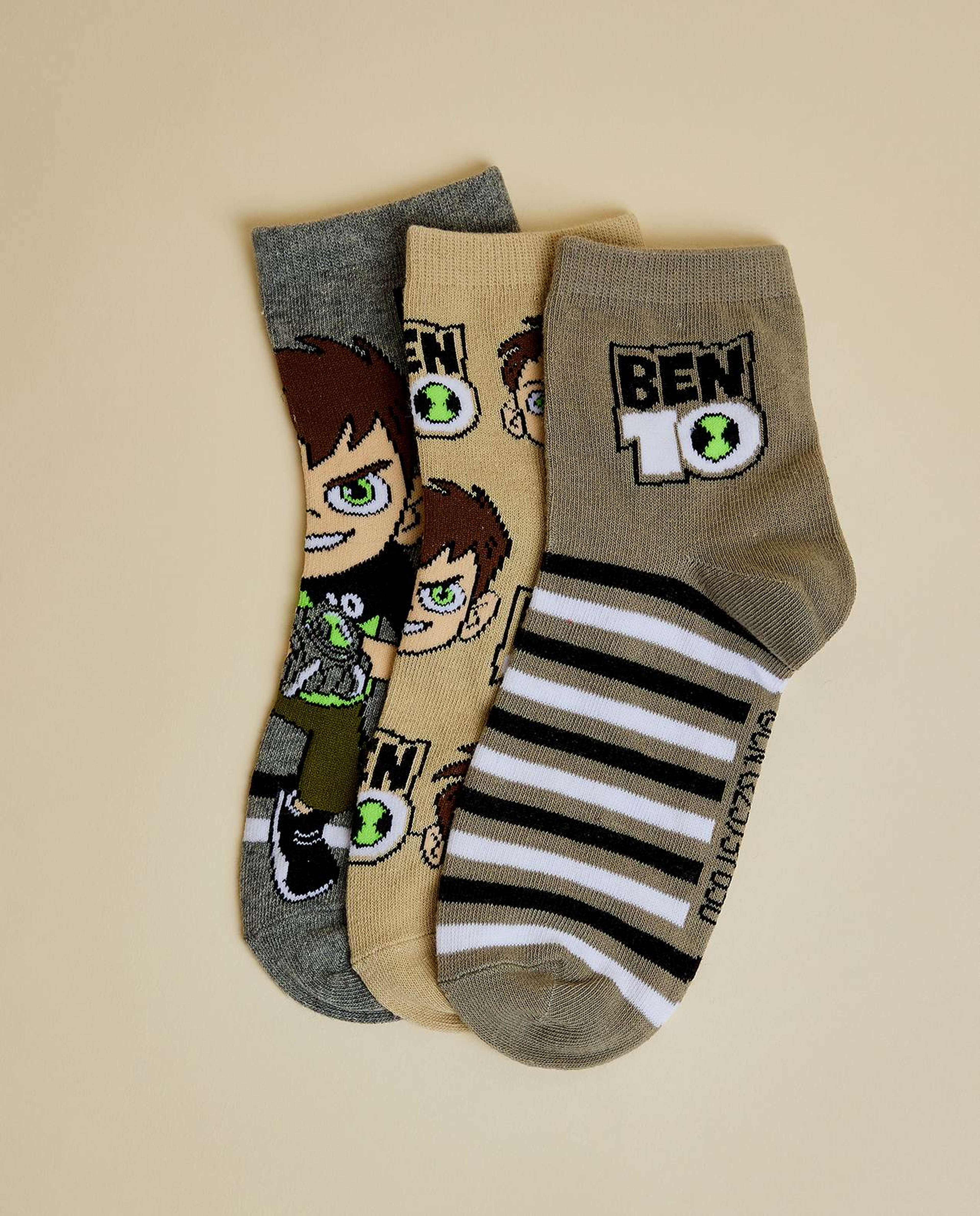 3 Pack Ben 10 Ankle Socks