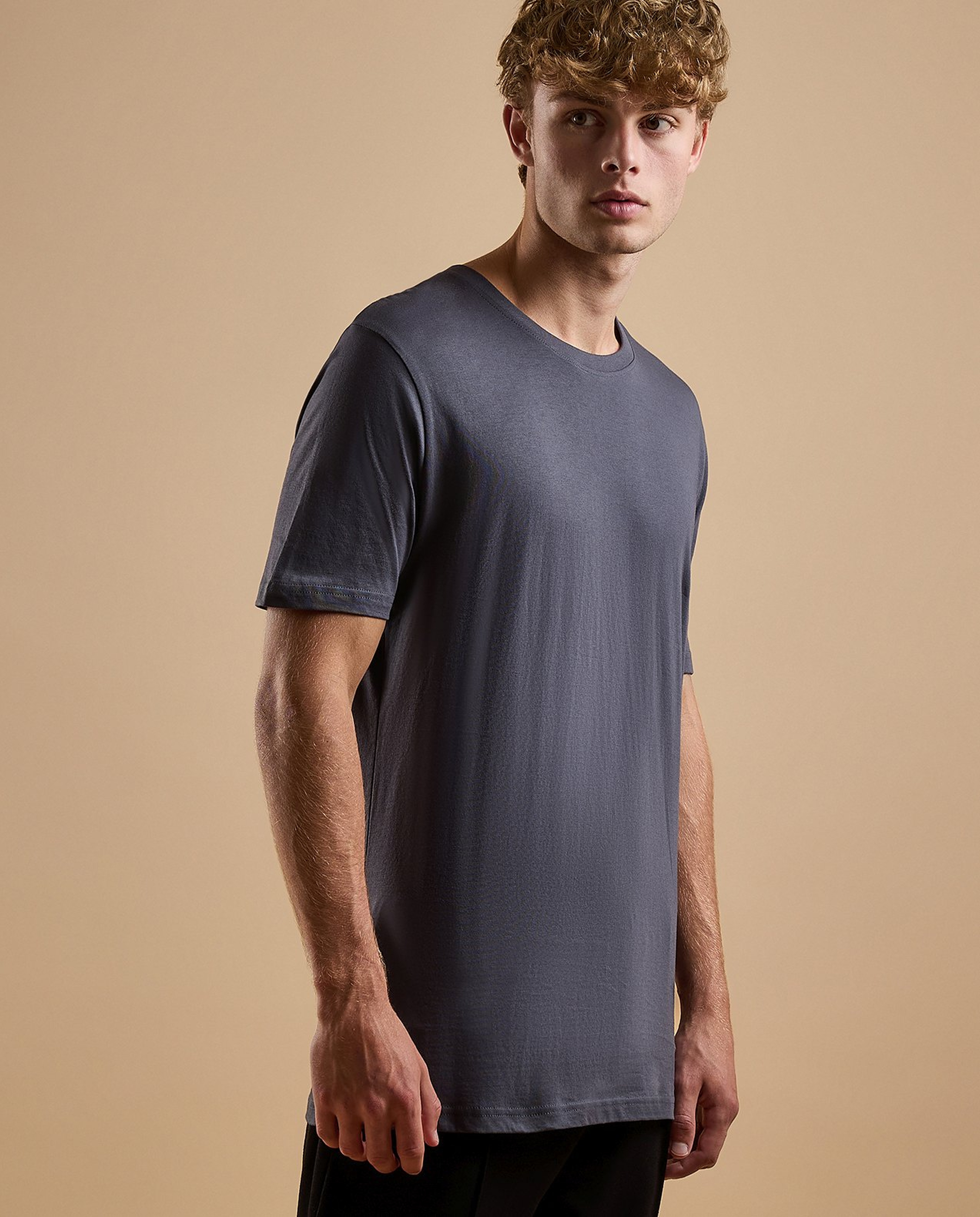 Solid T-Shirt with Crew Neck and Short Sleeves