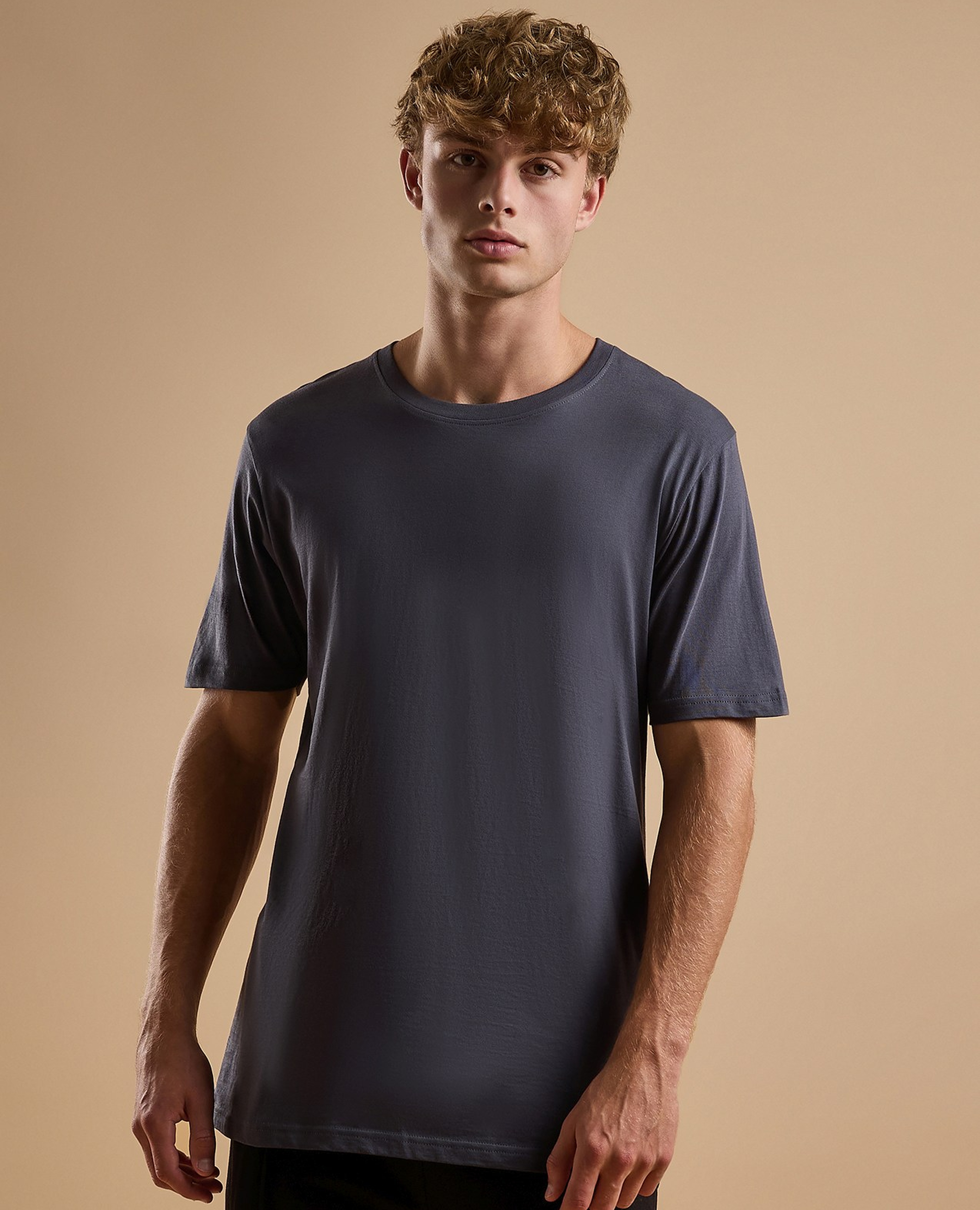 Solid T-Shirt with Crew Neck and Short Sleeves