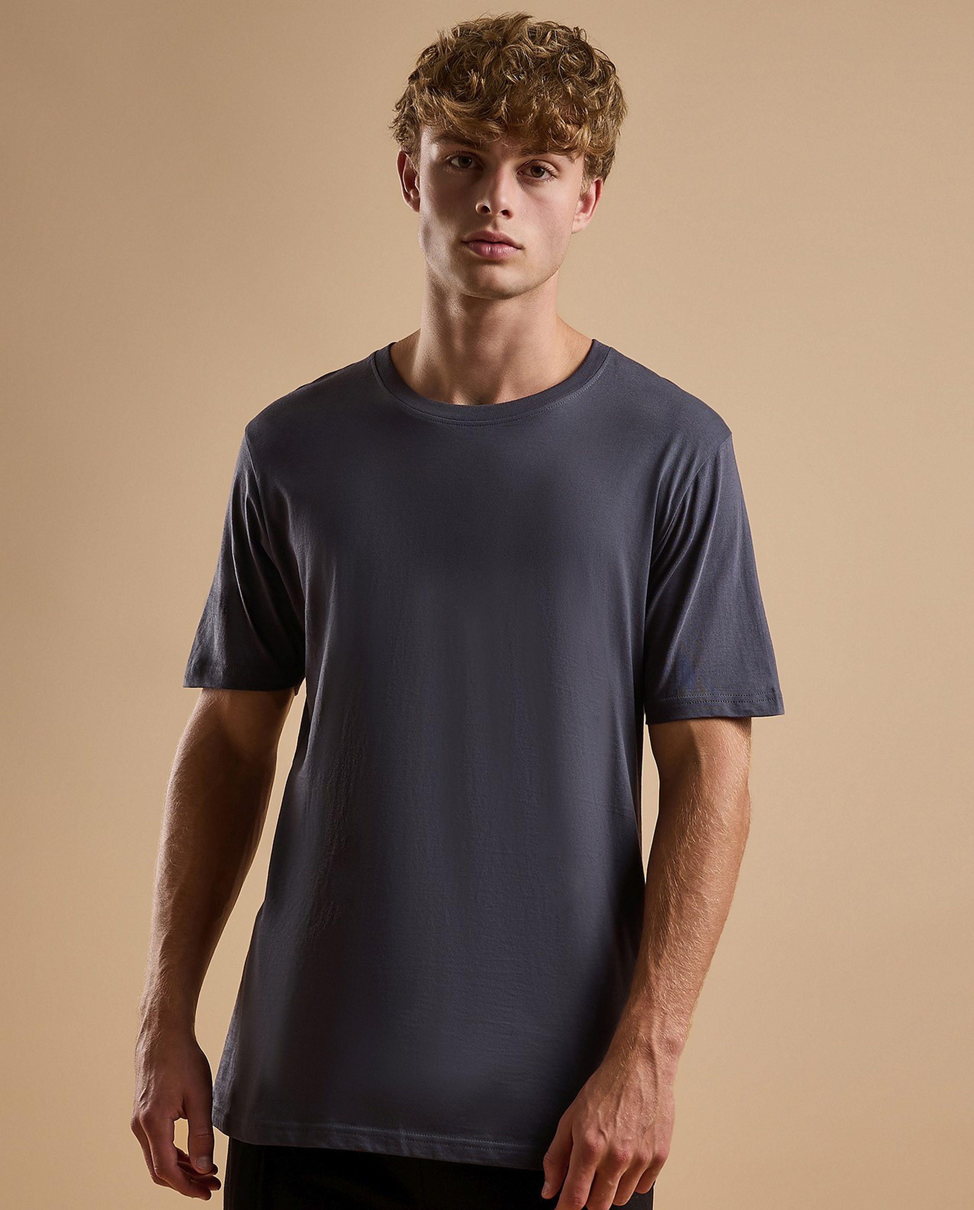 Solid T-Shirt with Crew Neck and Short Sleeves