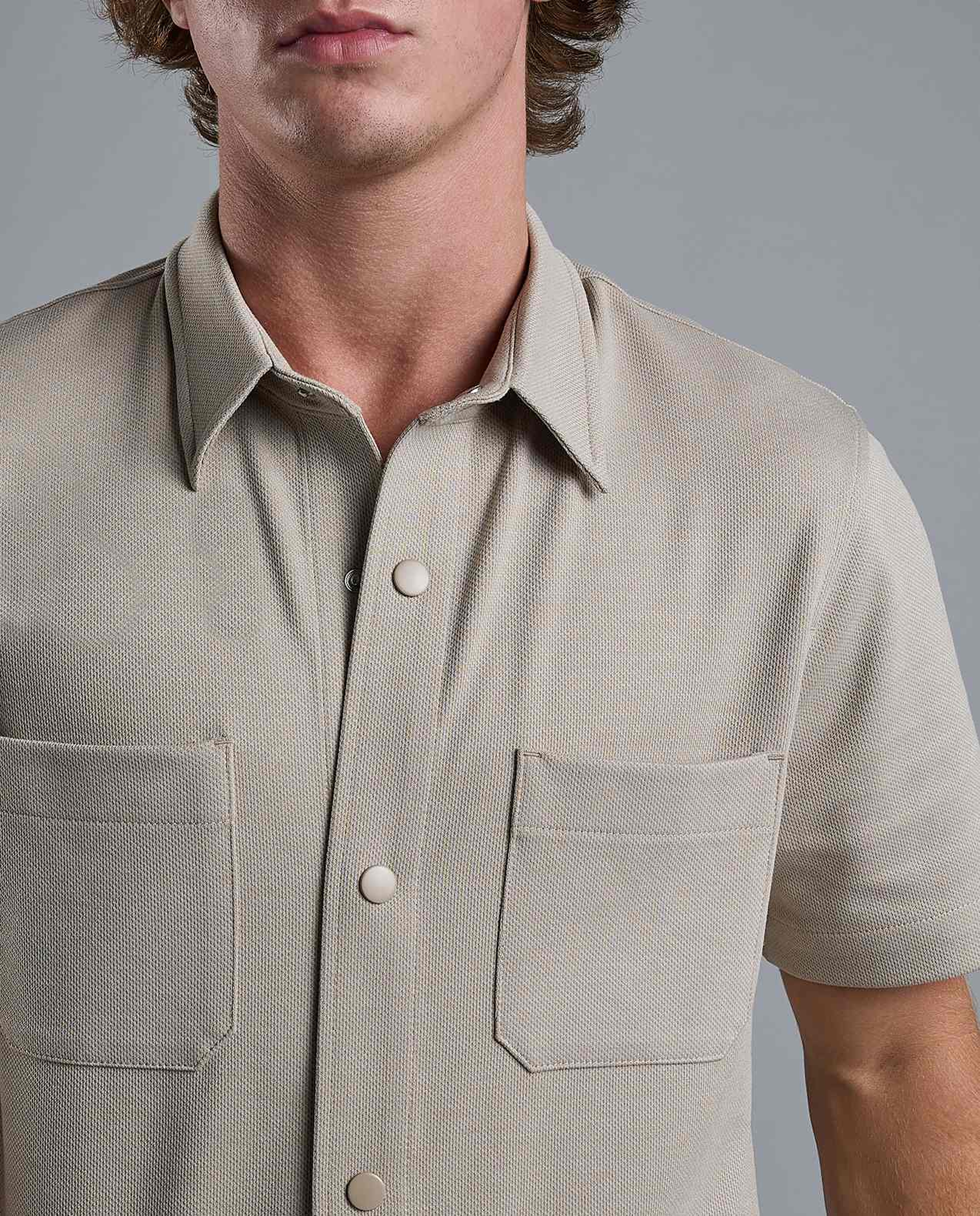 Solid Shirt with Classic Shirt with Short Sleeves