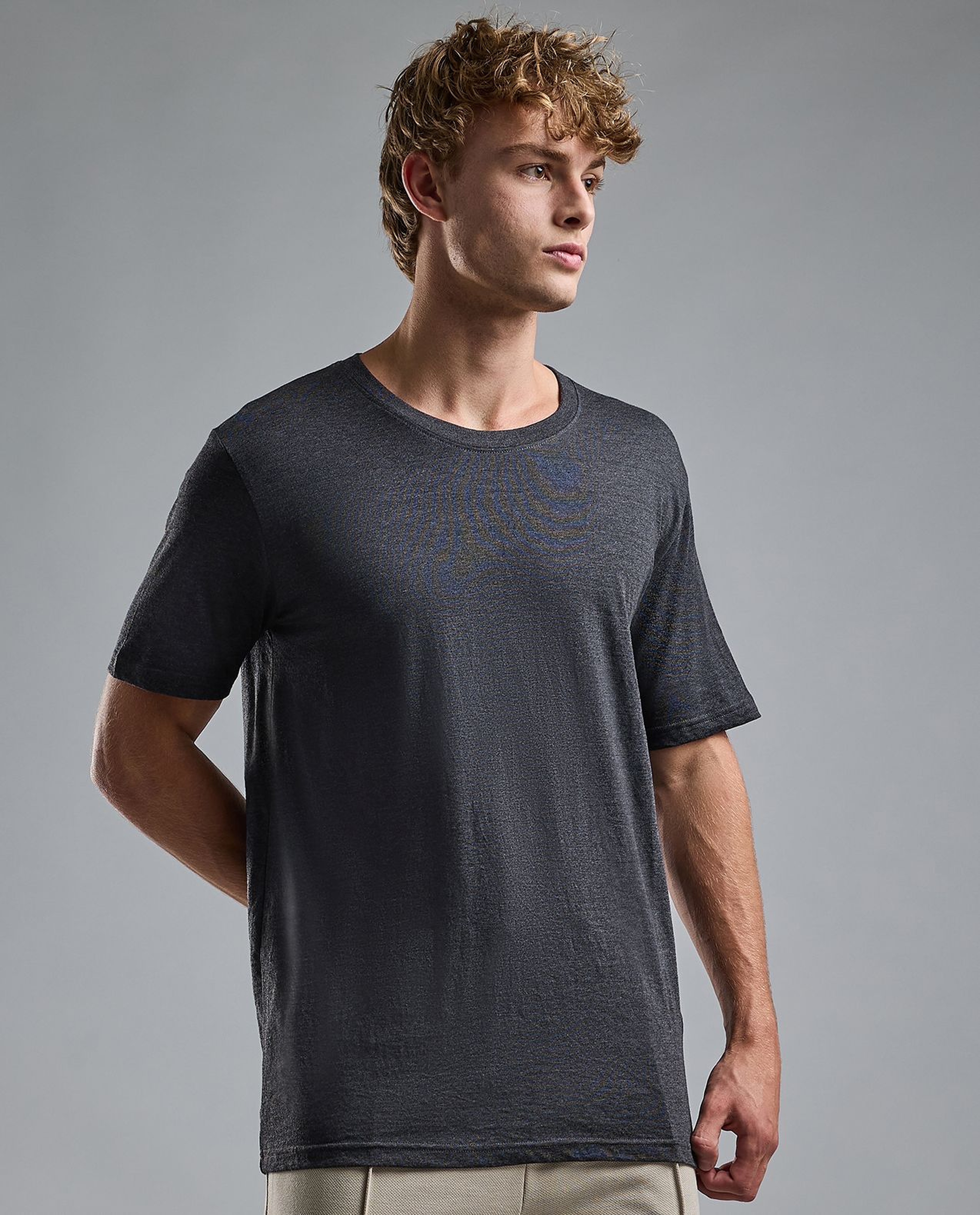 Solid T-Shirt with Crew Neck and Short Sleeves