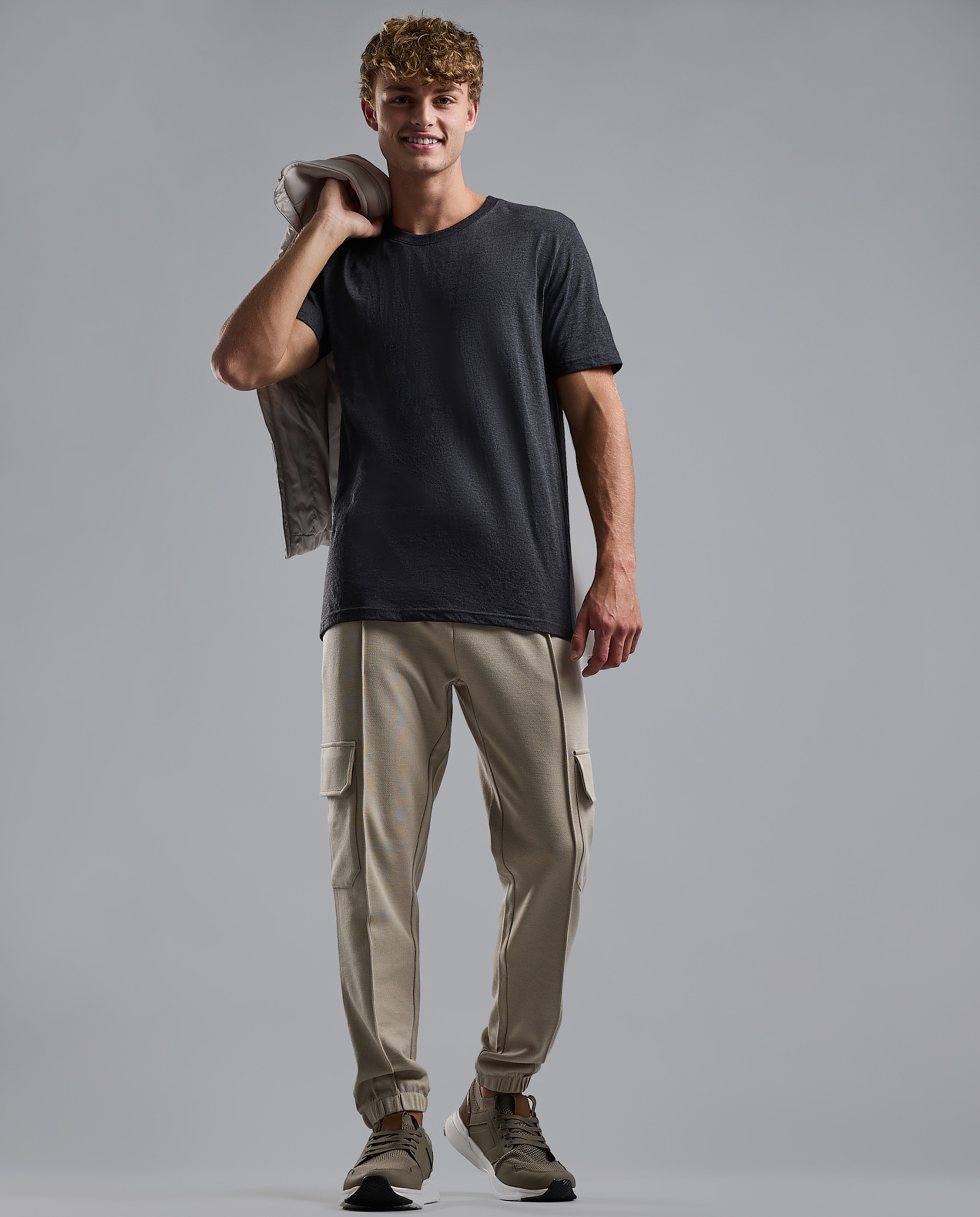 Solid T-Shirt with Crew Neck and Short Sleeves