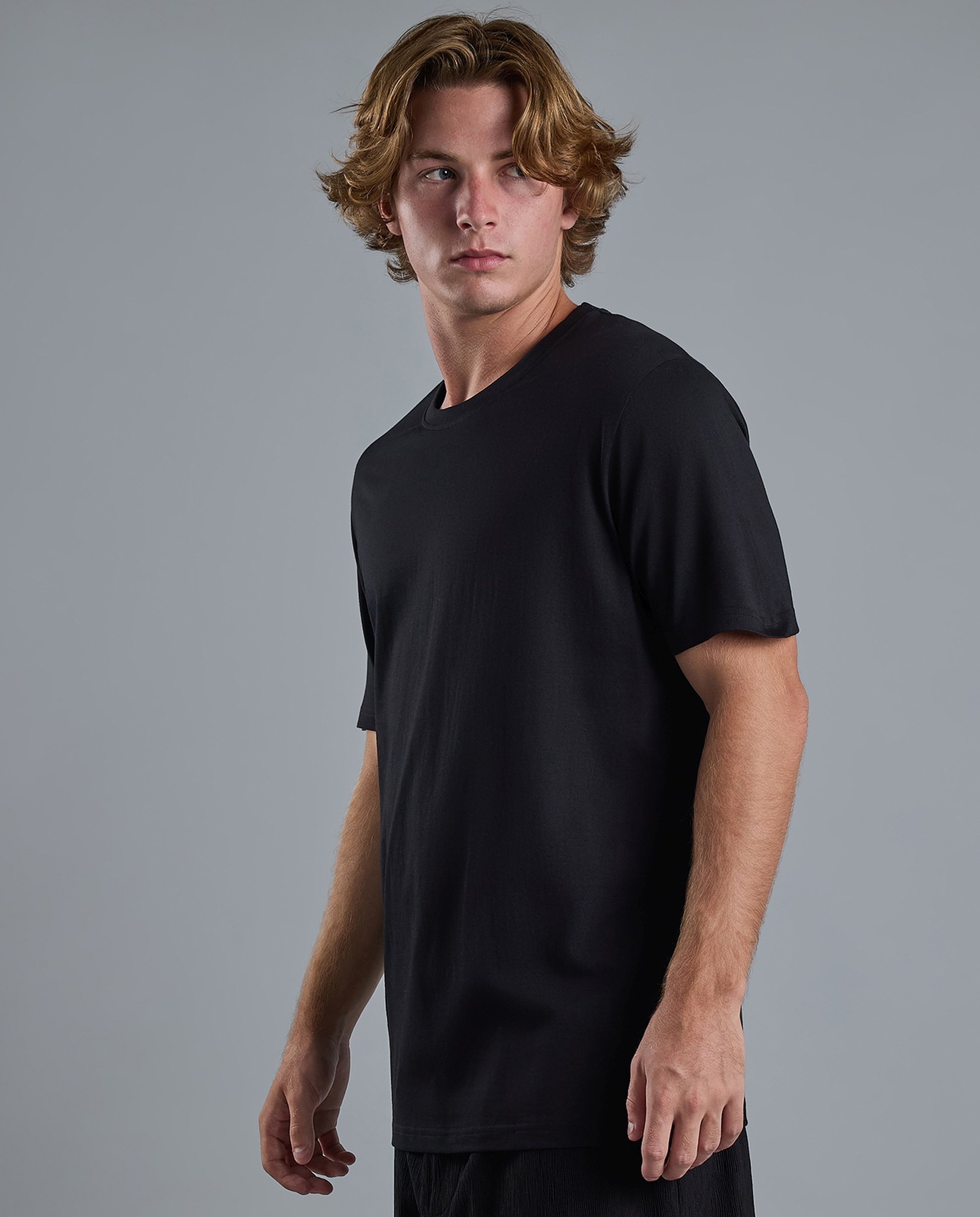 Solid T-Shirt with Crew Neck and Short Sleeves