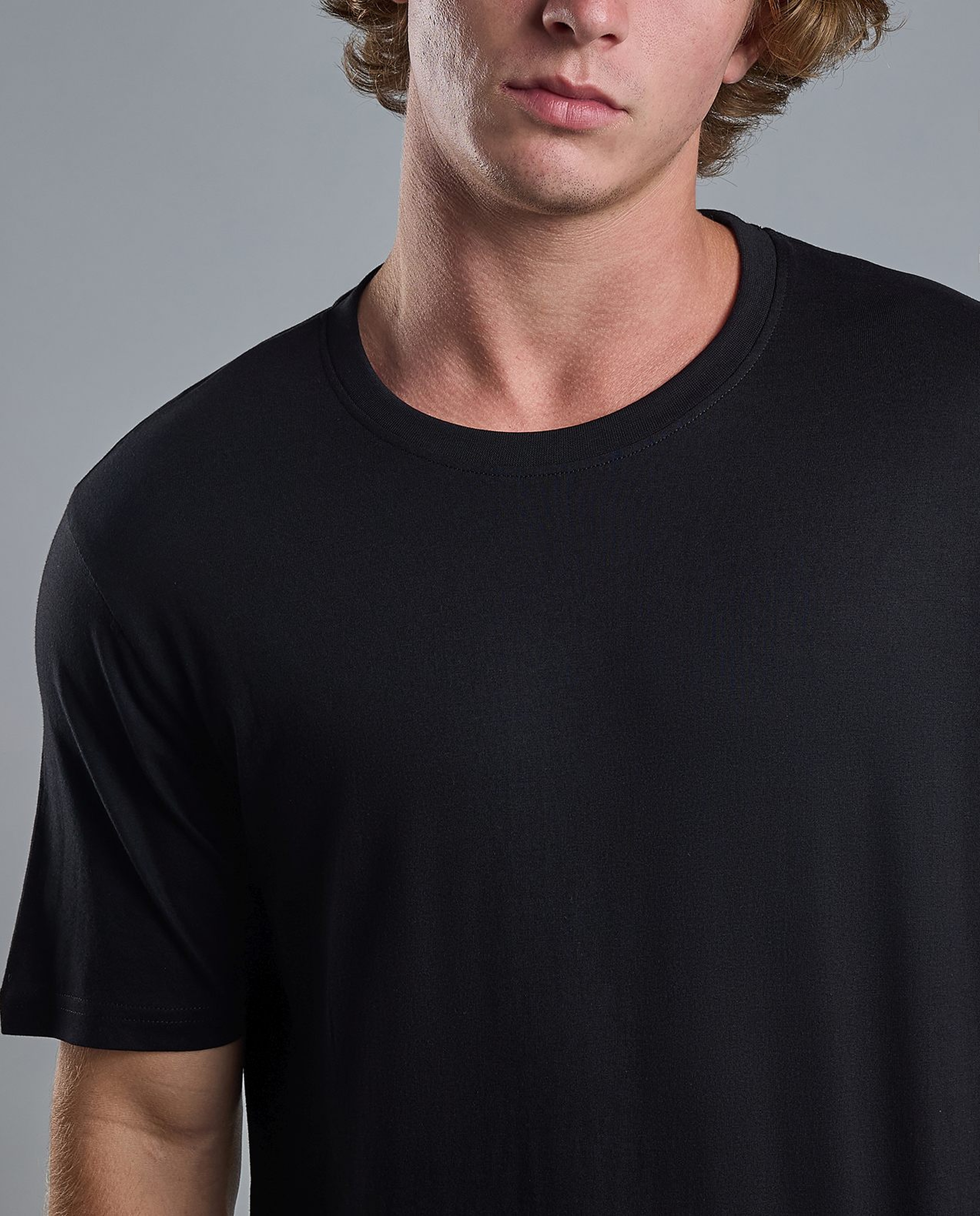 Solid T-Shirt with Crew Neck and Short Sleeves