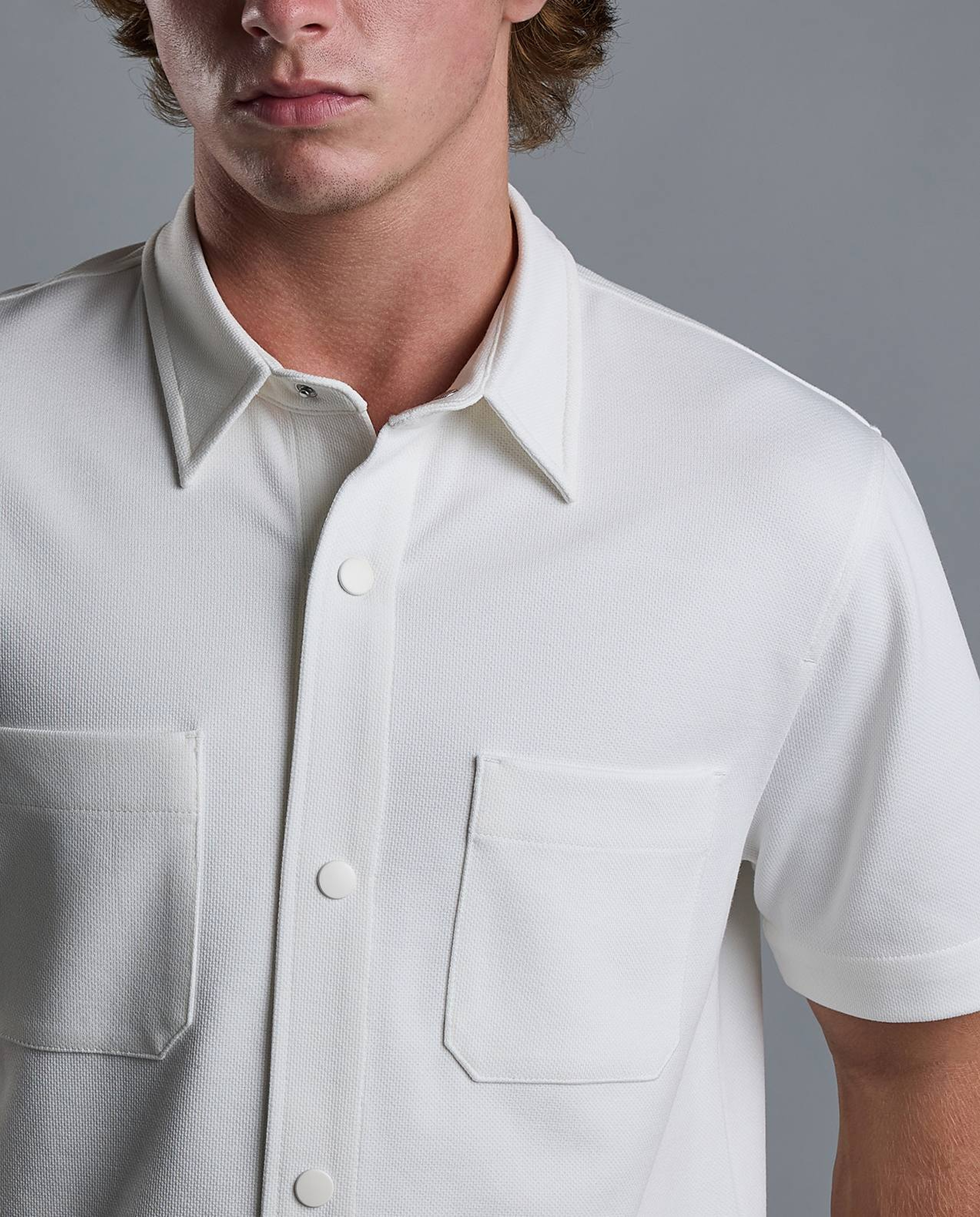 Solid Shirt with Classic Shirt with Short Sleeves
