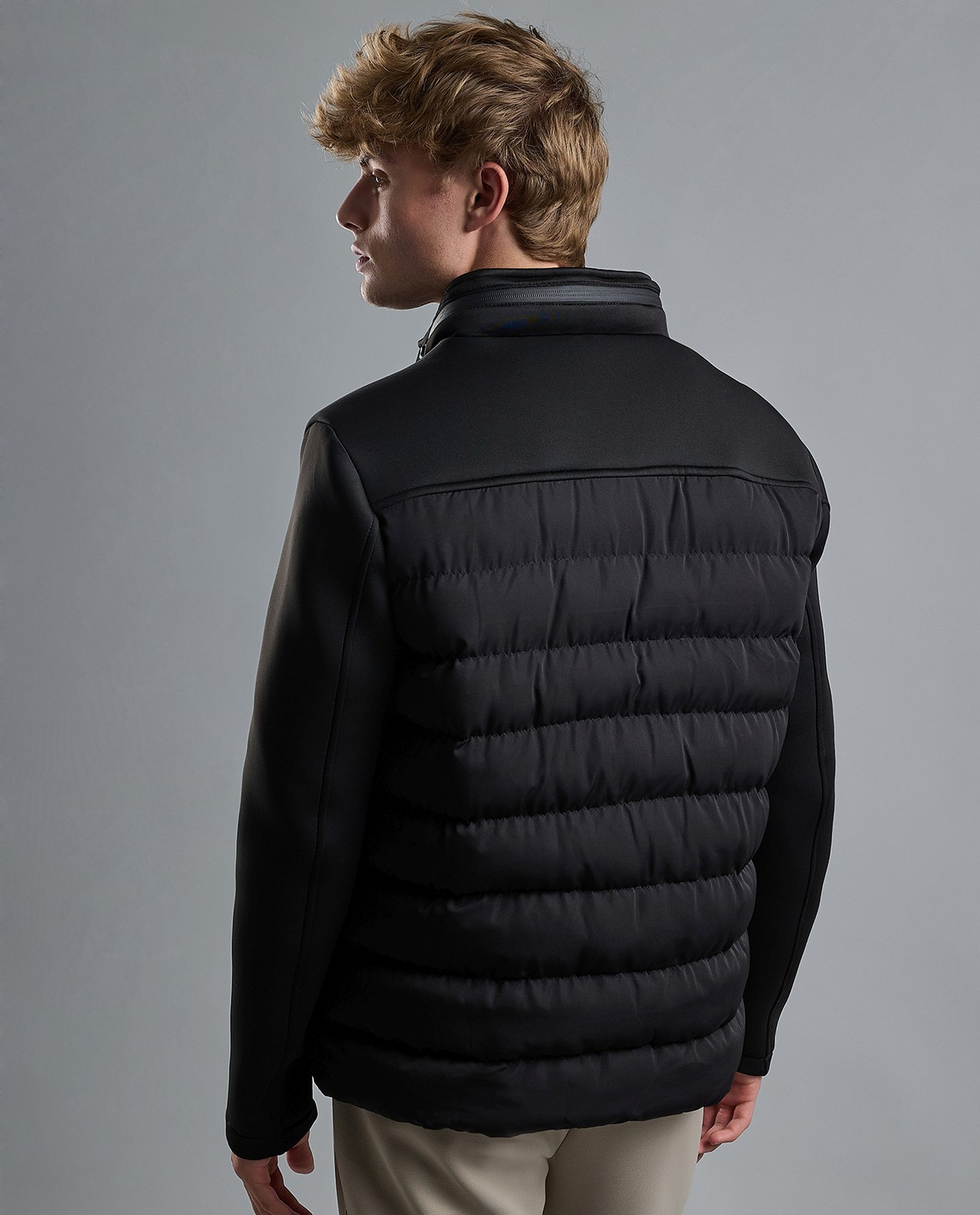 Quilted Puffer Jacket with Zipper Closure