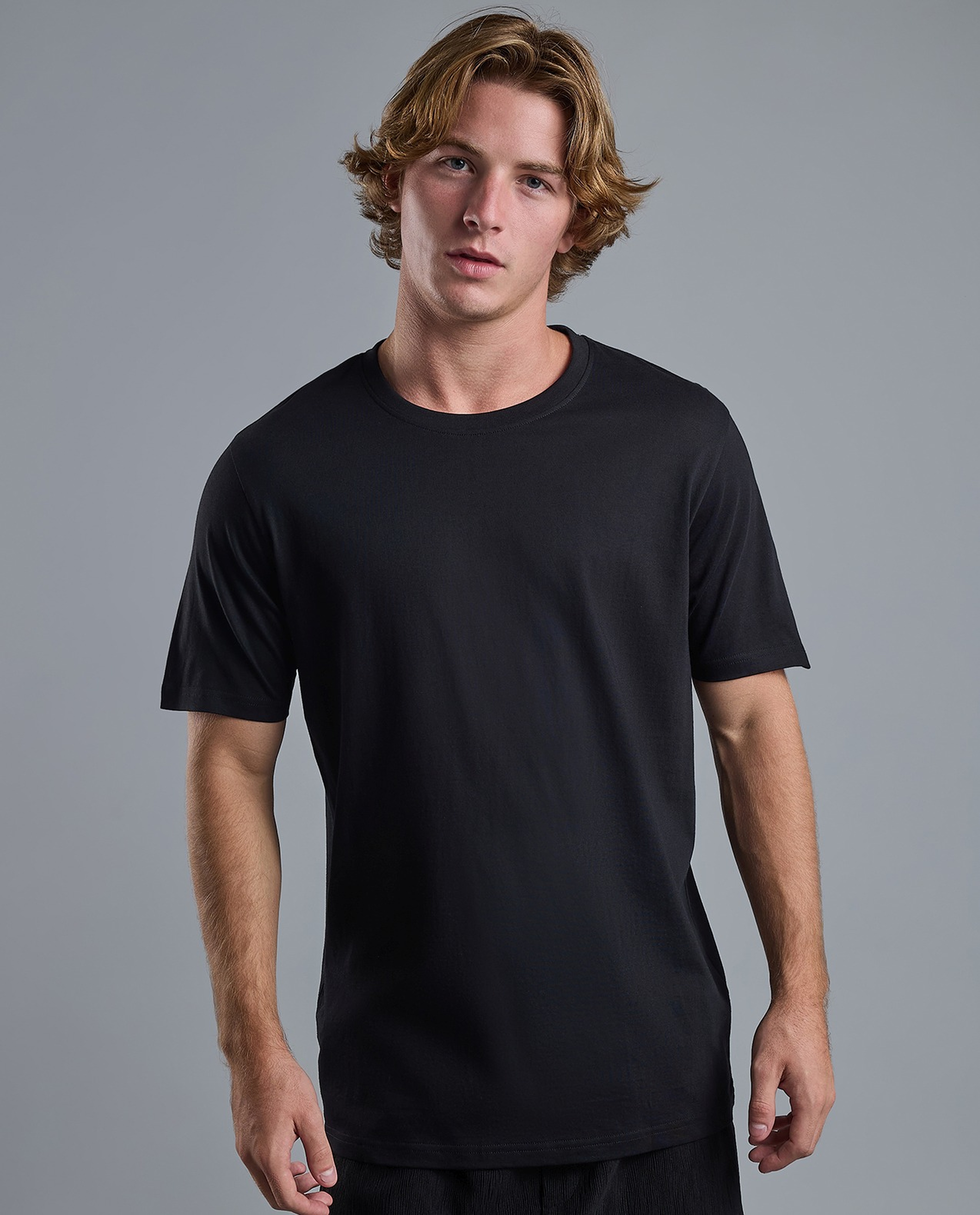 Solid T-Shirt with Crew Neck and Short Sleeves