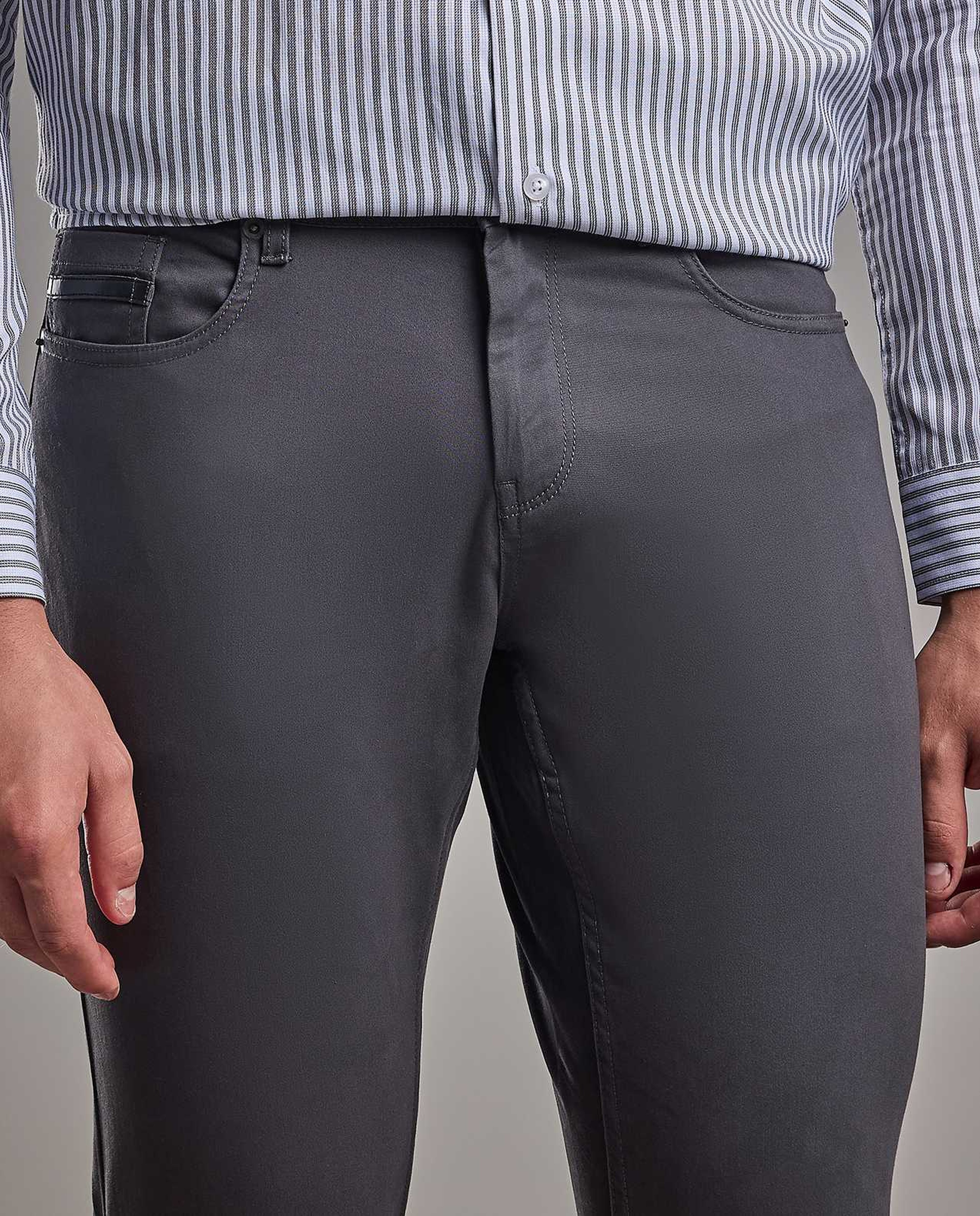 Solid Relaxed Fit Pants with Button Closure