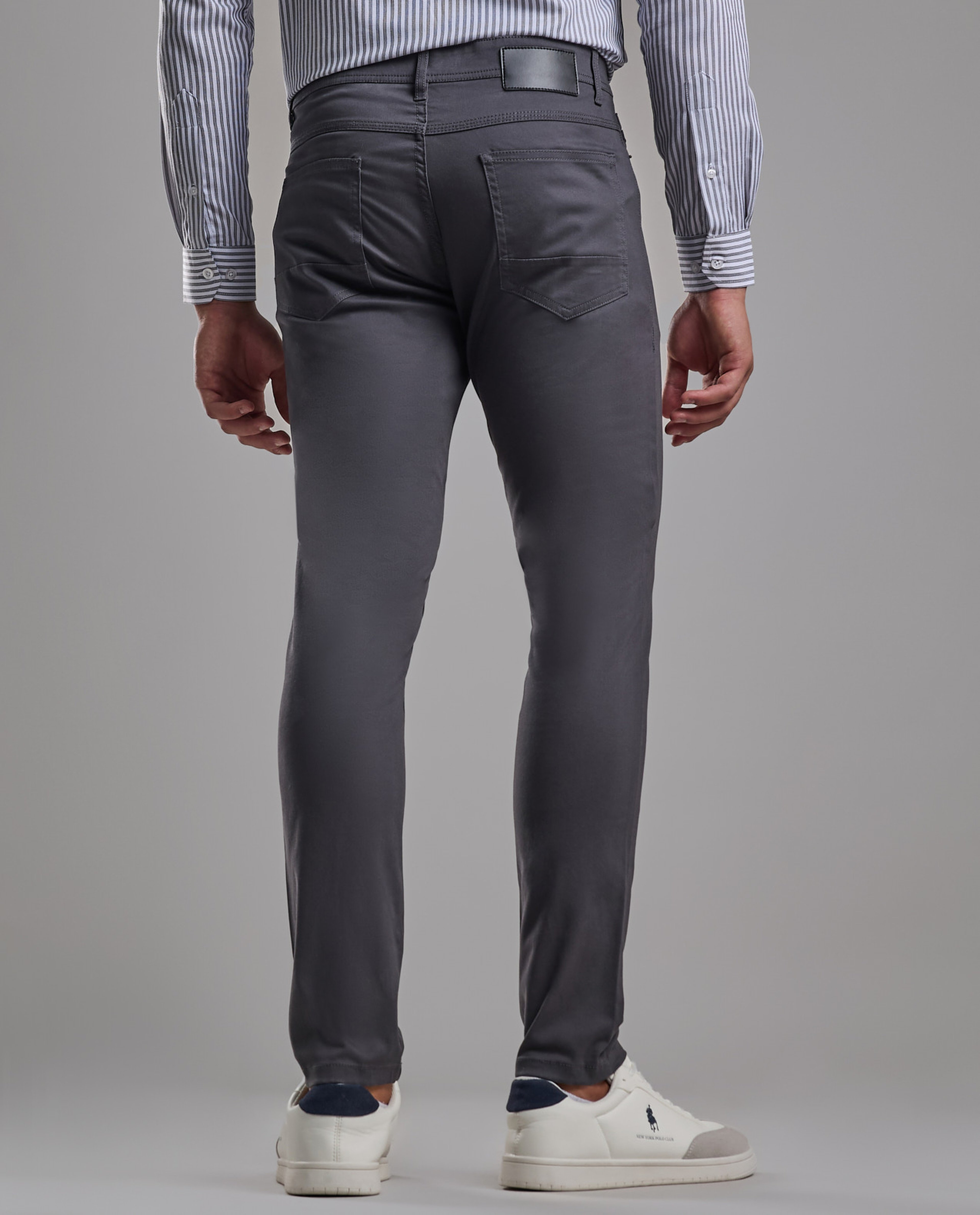 Solid Relaxed Fit Pants with Button Closure