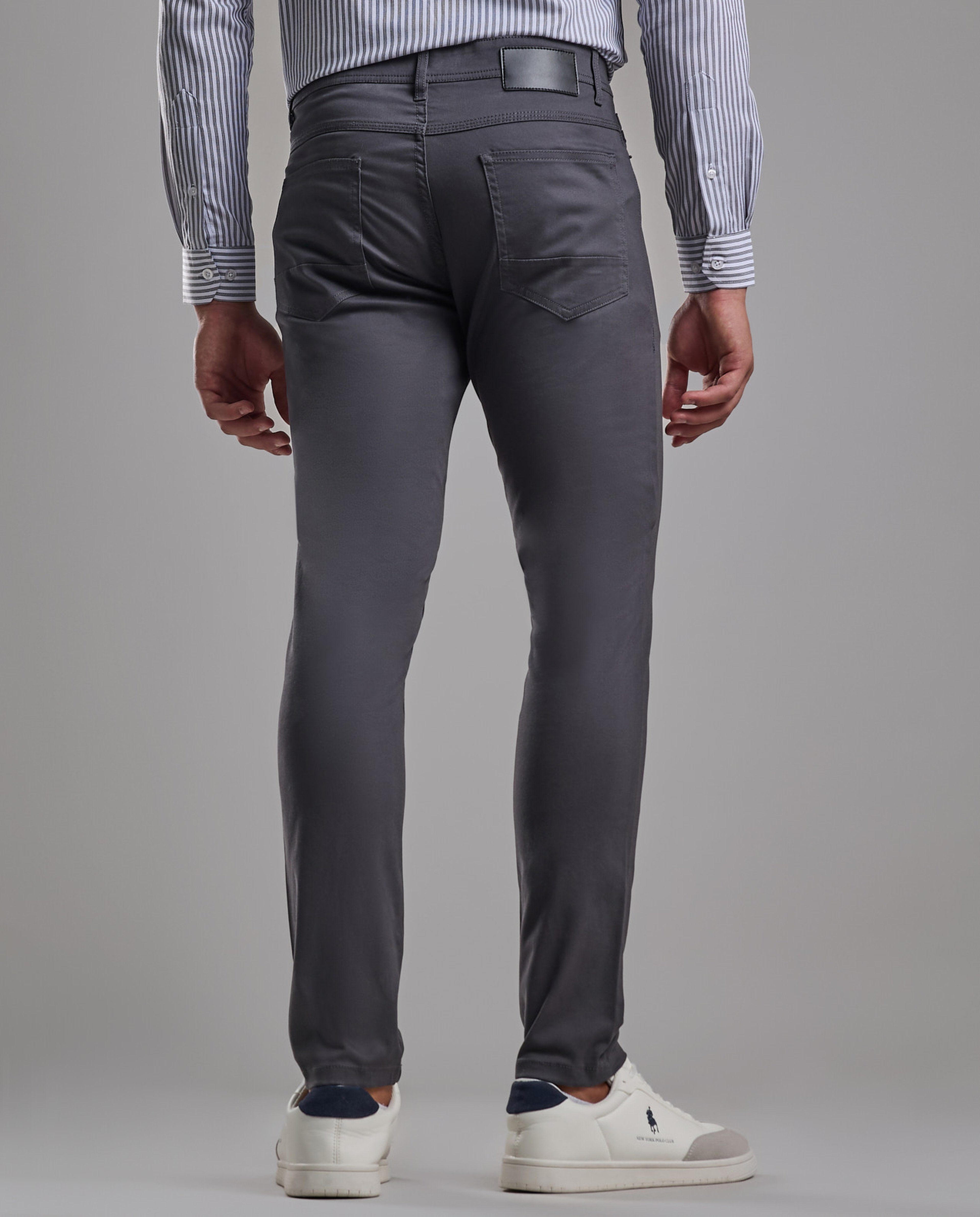 Solid Relaxed Fit Pants with Button Closure