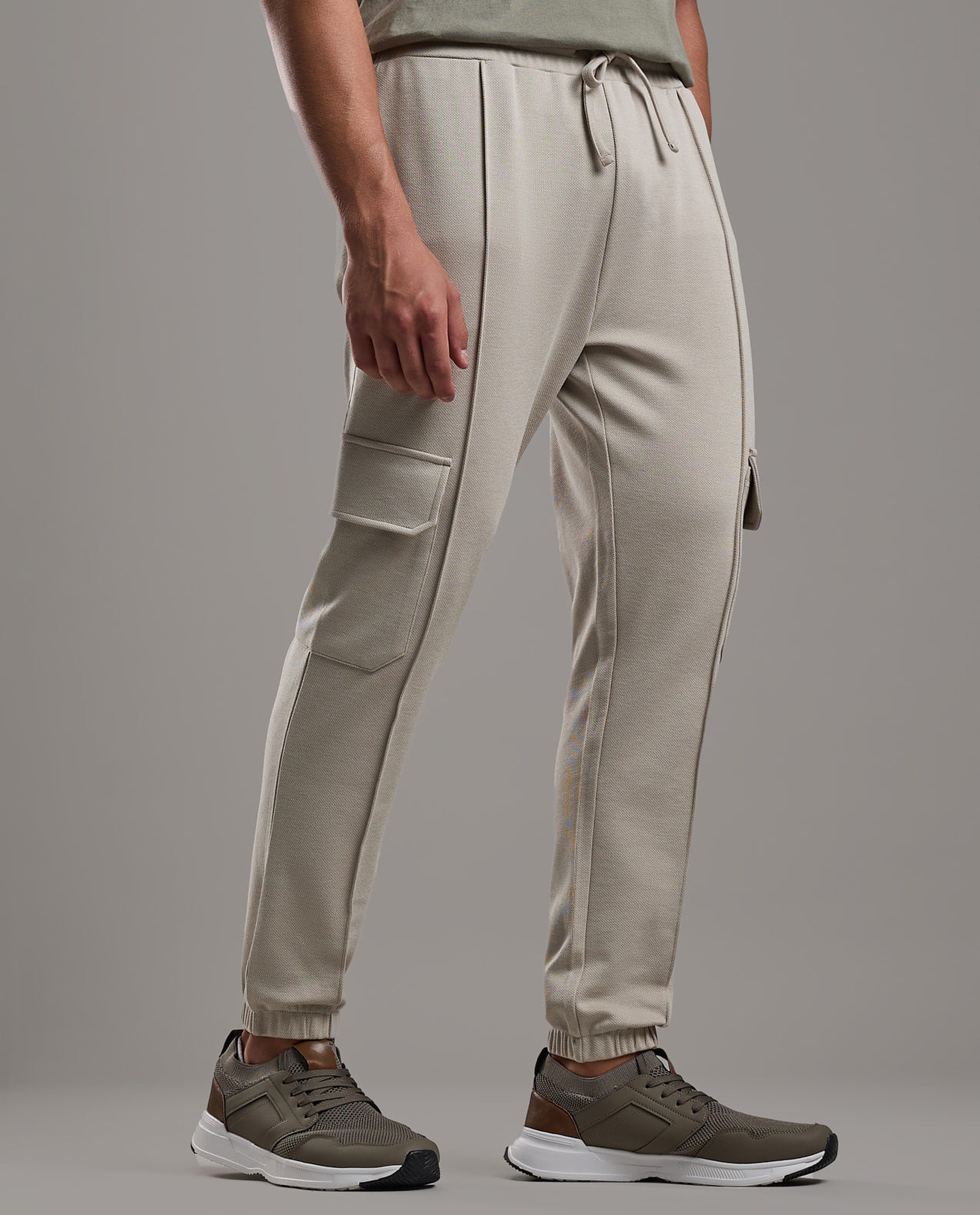 Solid Jogger Pants with Drawstring Waist