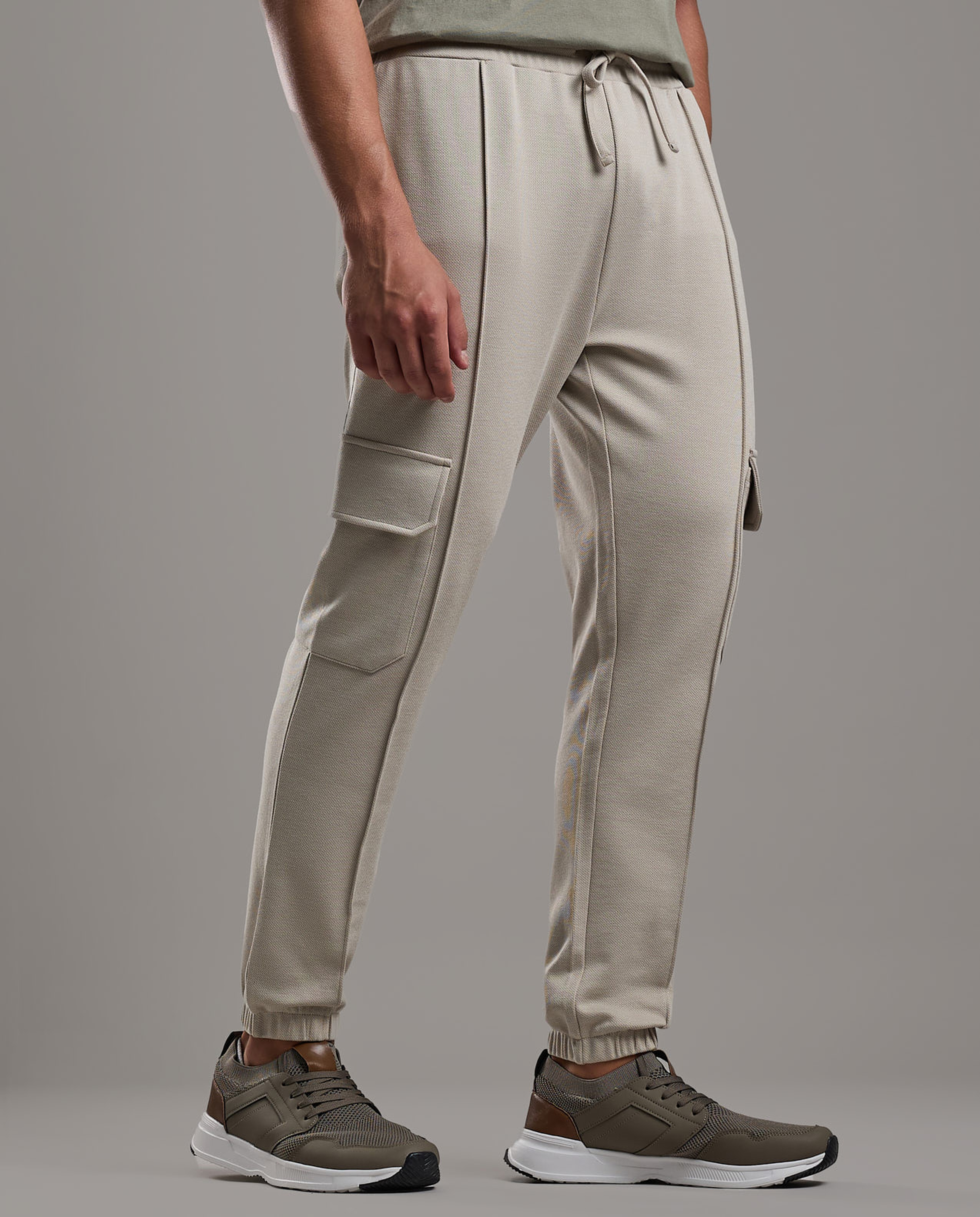 Solid Jogger Pants with Drawstring Waist