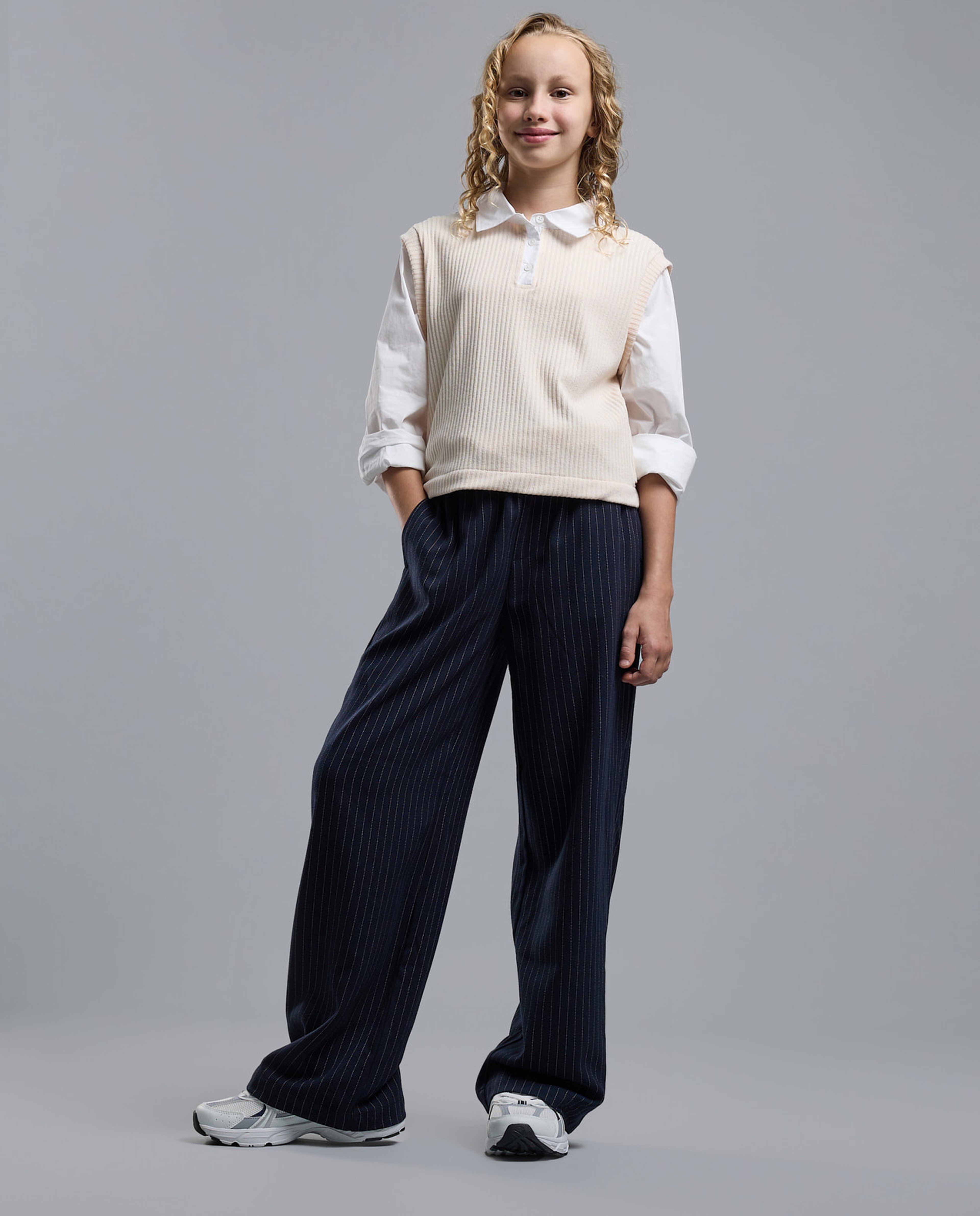 Striped Wide Leg Pants with Drawstring Waist