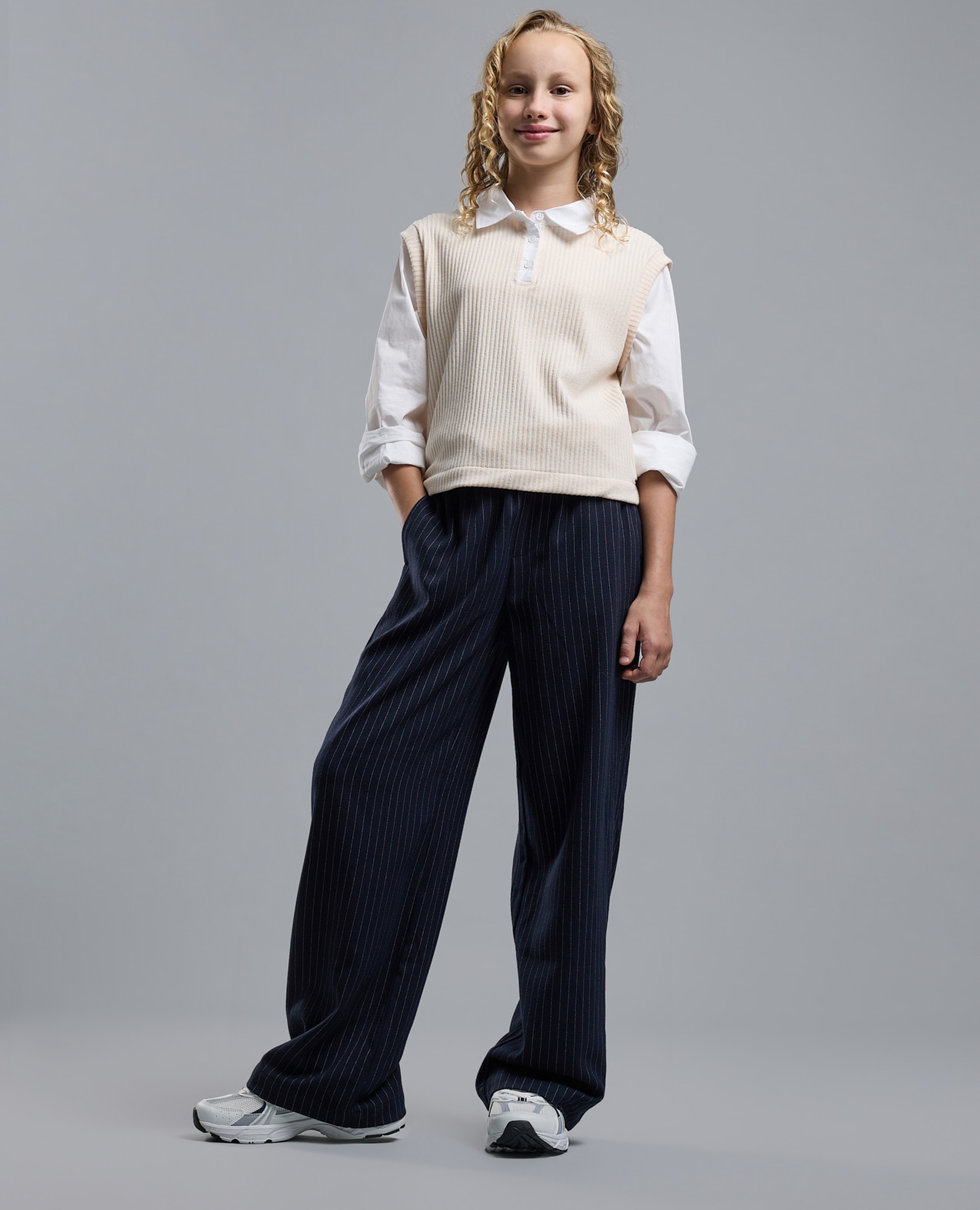 Striped Wide Leg Pants with Drawstring Waist