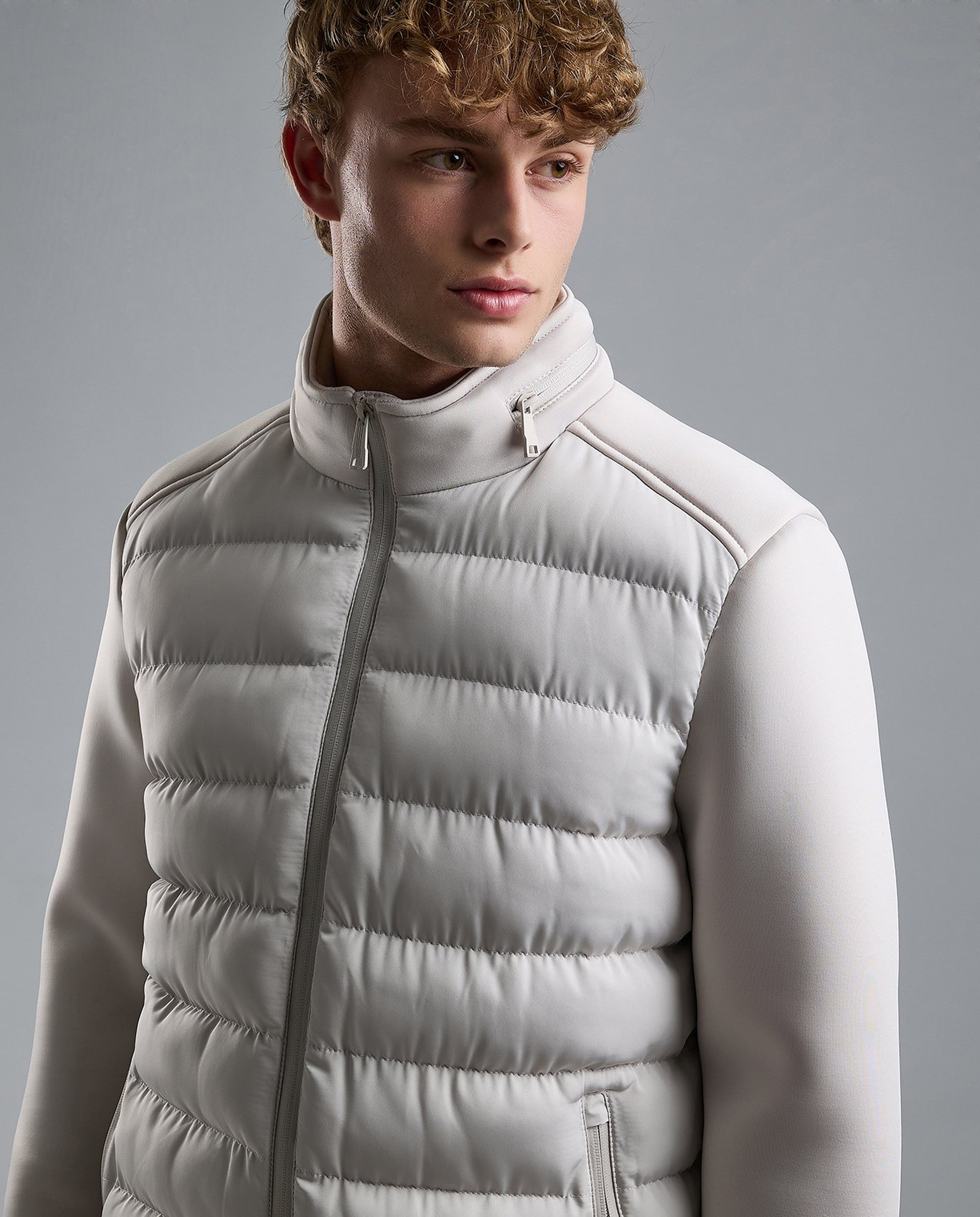 Quilted Puffer Jacket with Zipper Closure