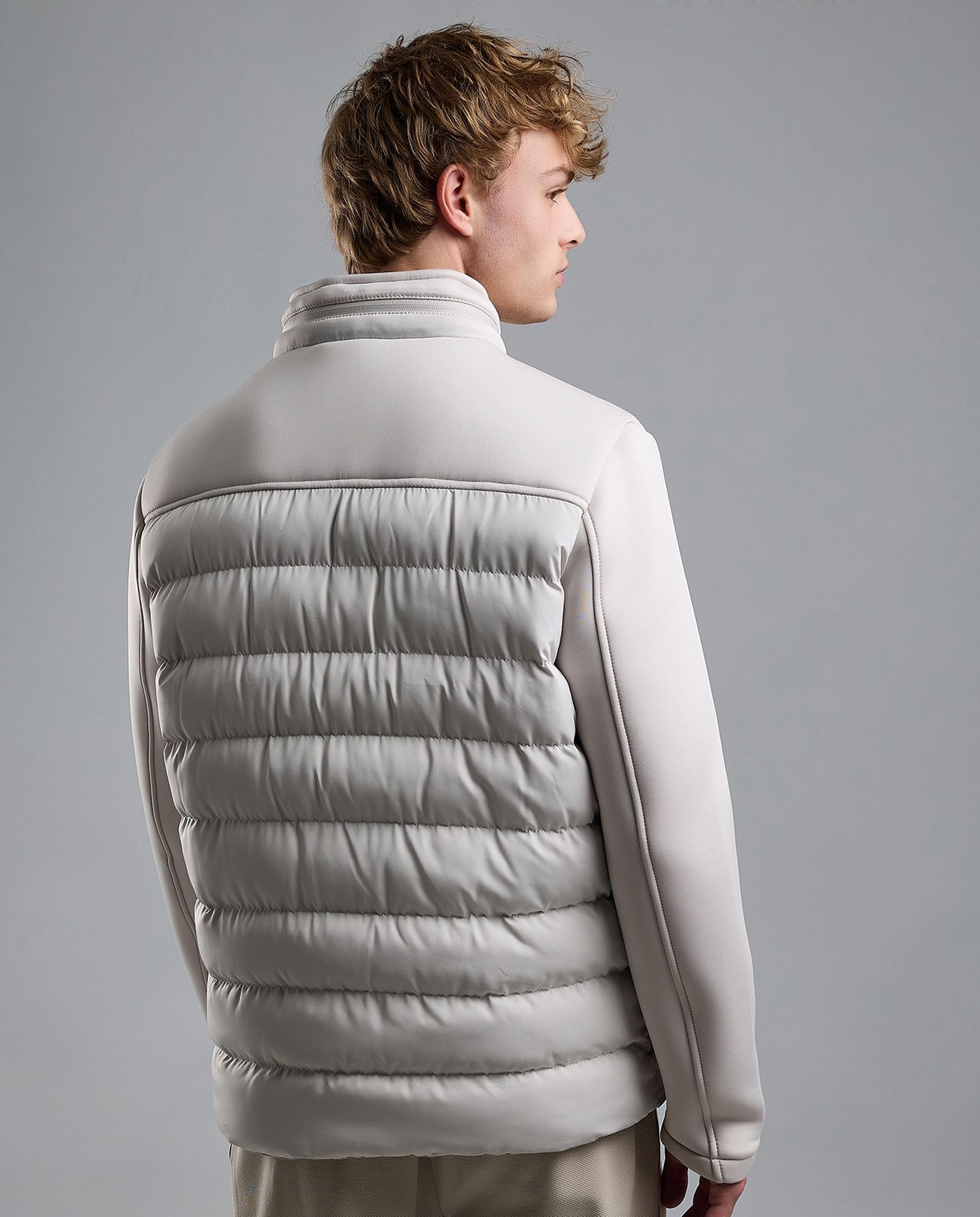 Quilted Puffer Jacket with Zipper Closure