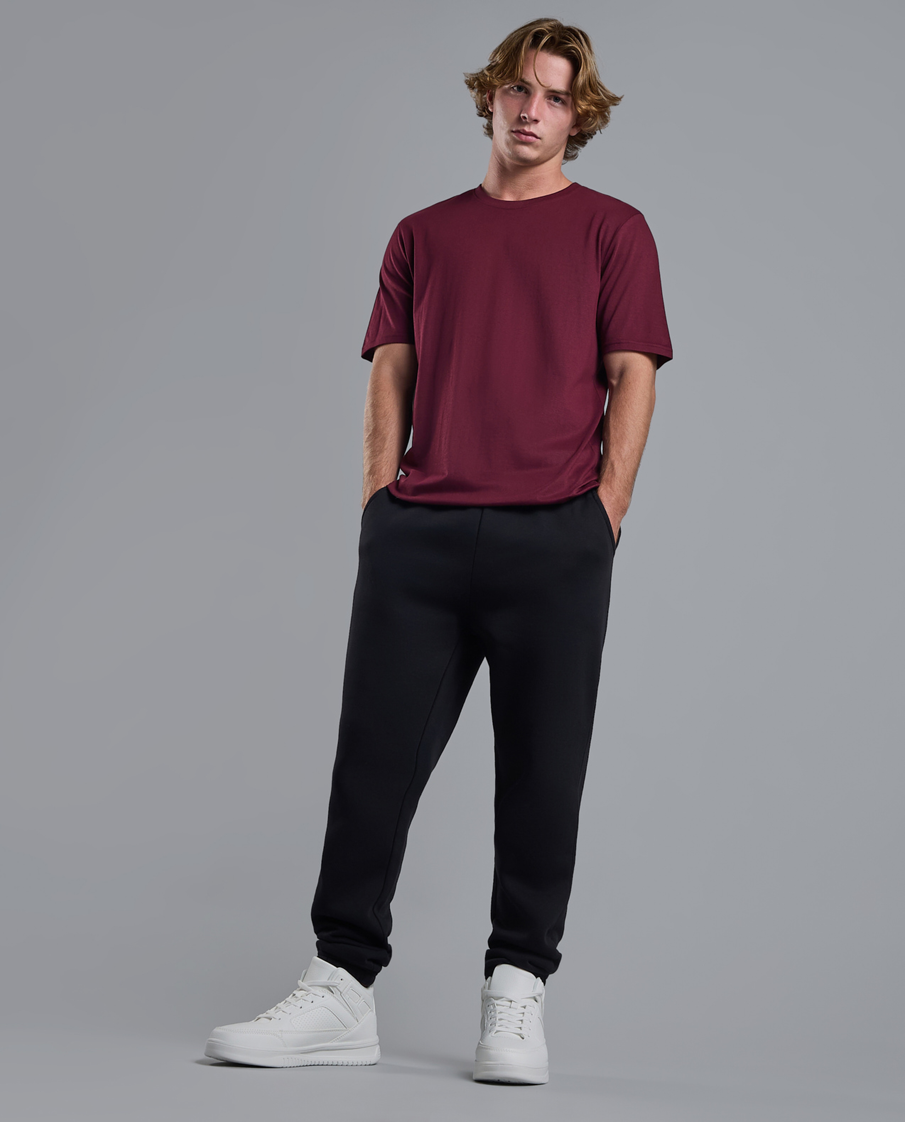 Solid T-Shirt with Crew Neck and Short Sleeves
