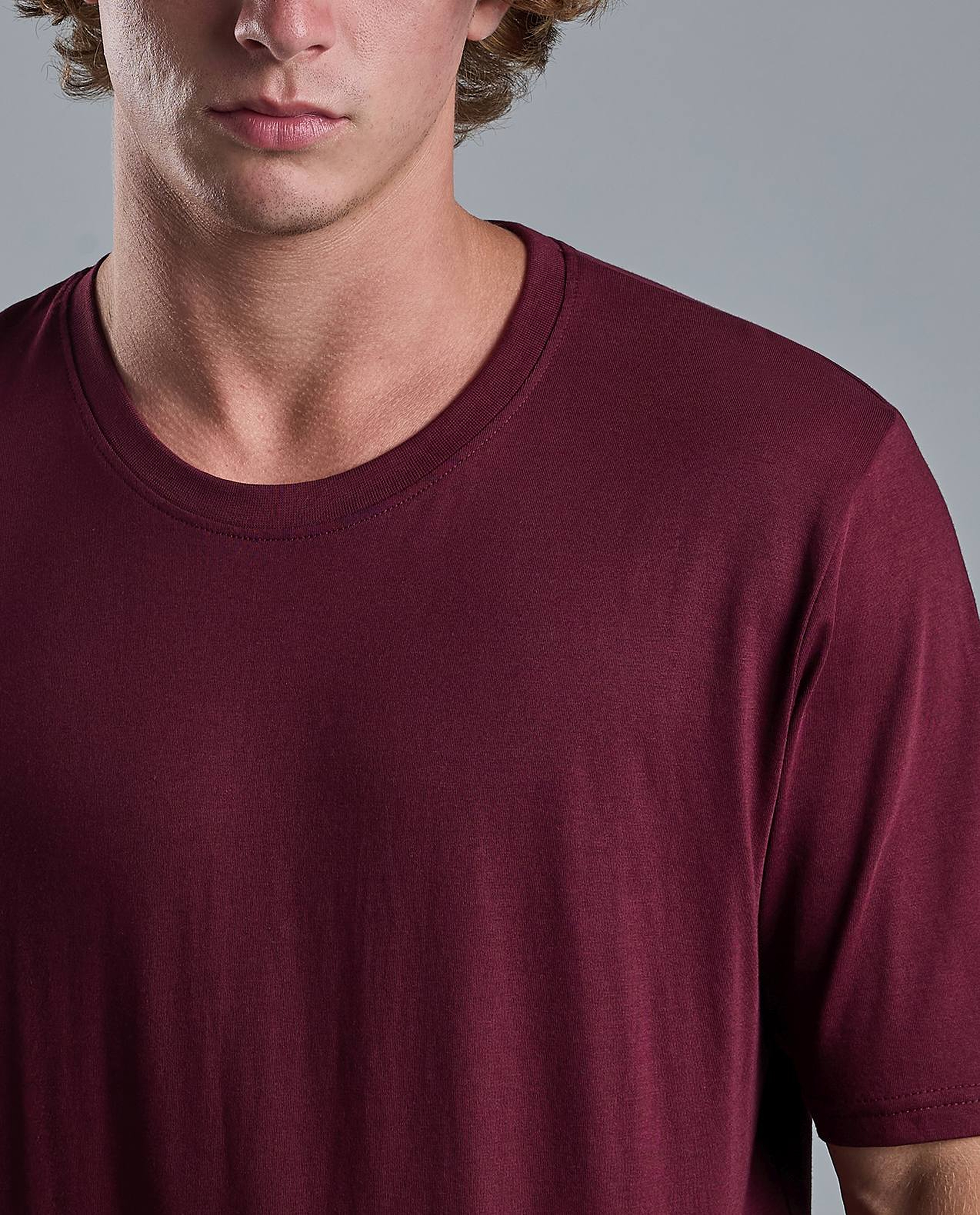 Solid T-Shirt with Crew Neck and Short Sleeves
