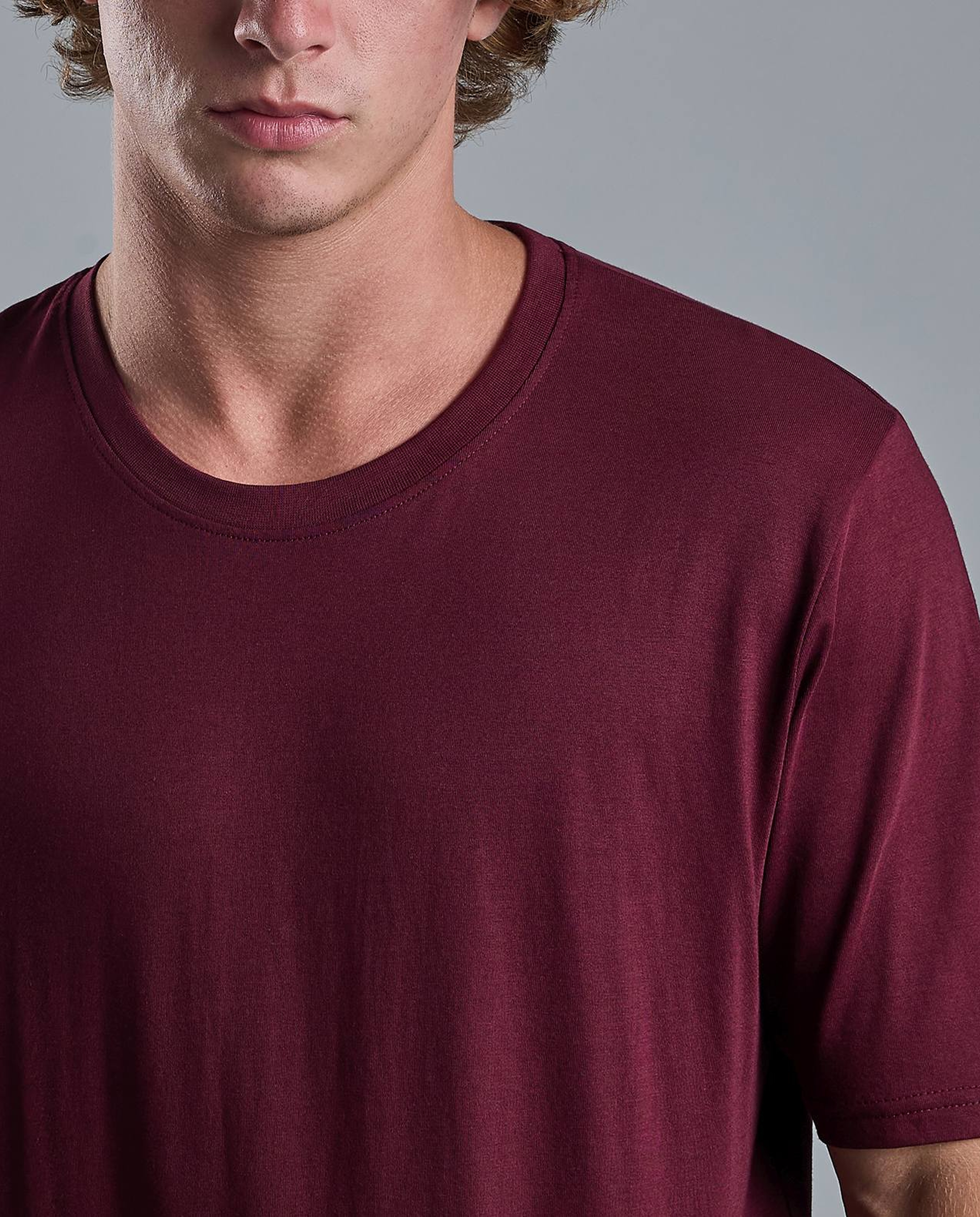 Solid T-Shirt with Crew Neck and Short Sleeves