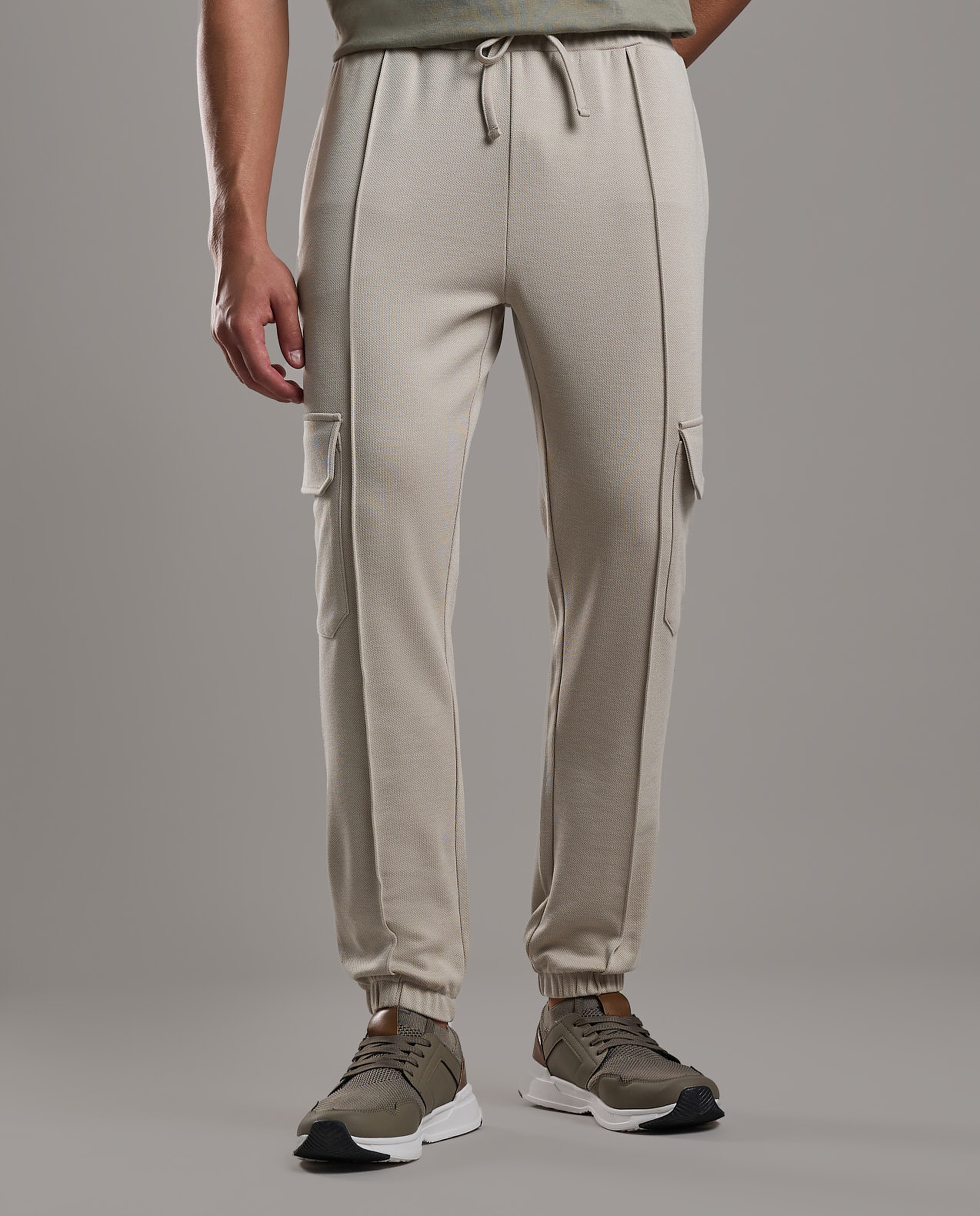 Solid Jogger Pants with Drawstring Waist
