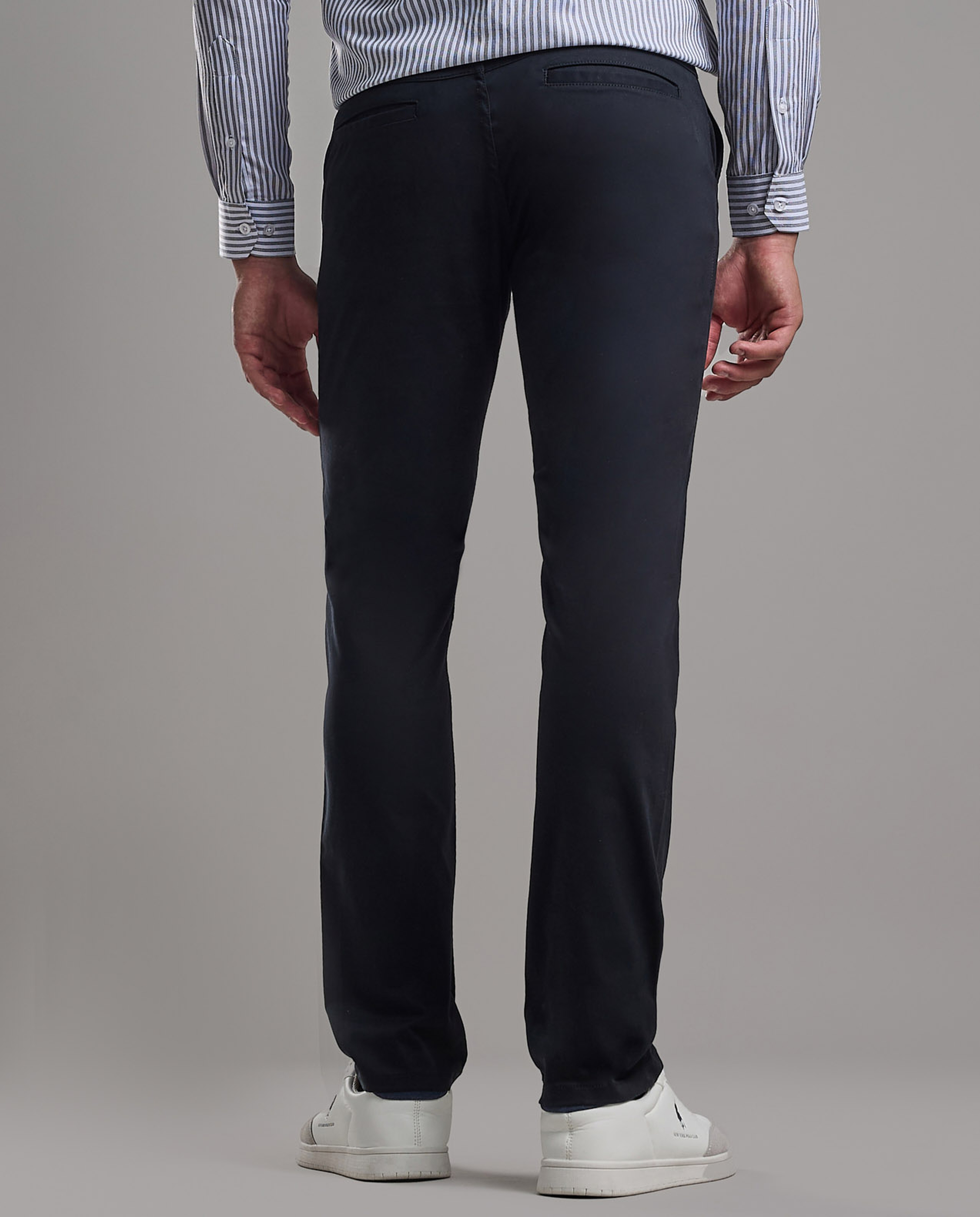 Solid Relaxed Fit Pants with Button Closure