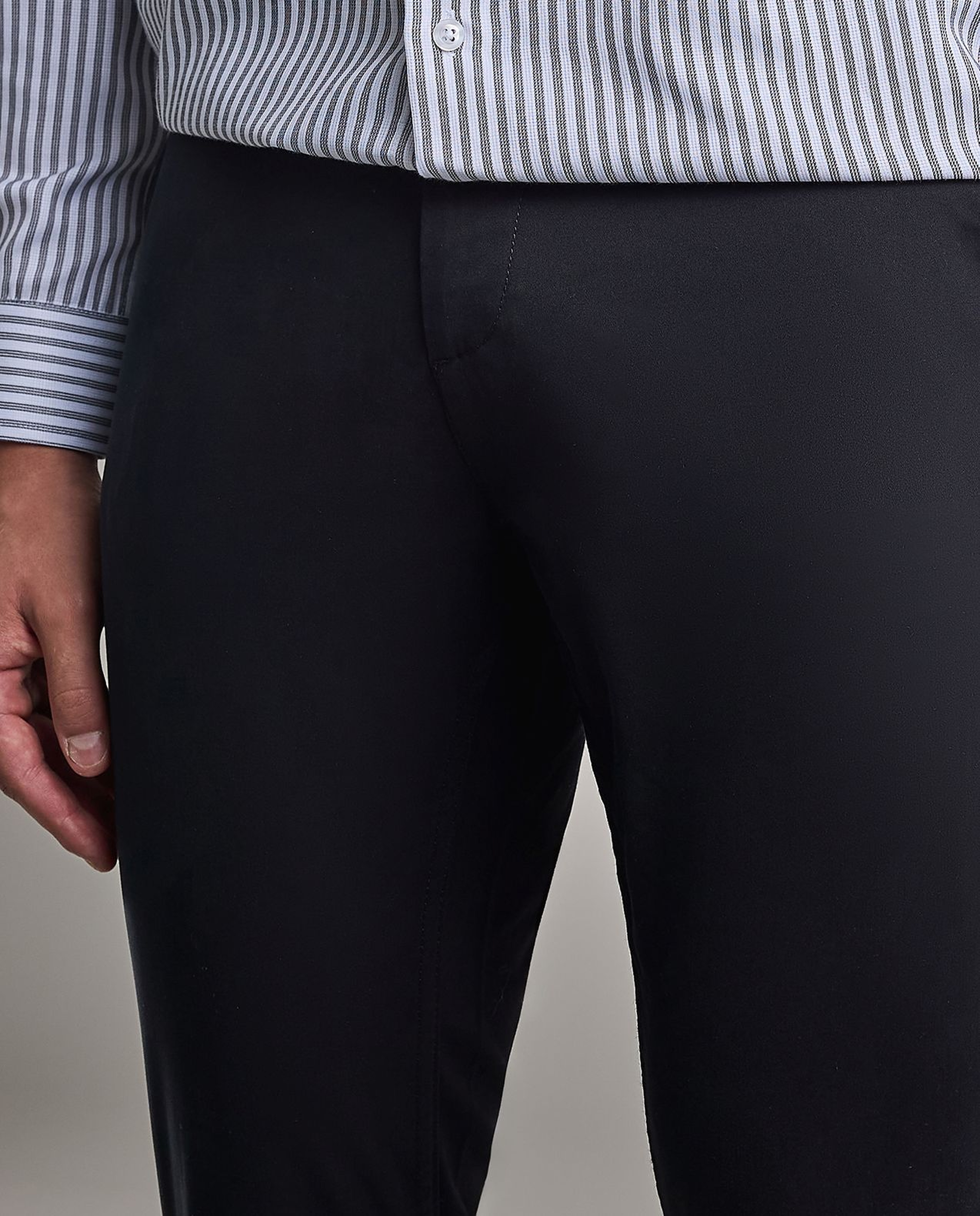 Solid Relaxed Fit Pants with Button Closure