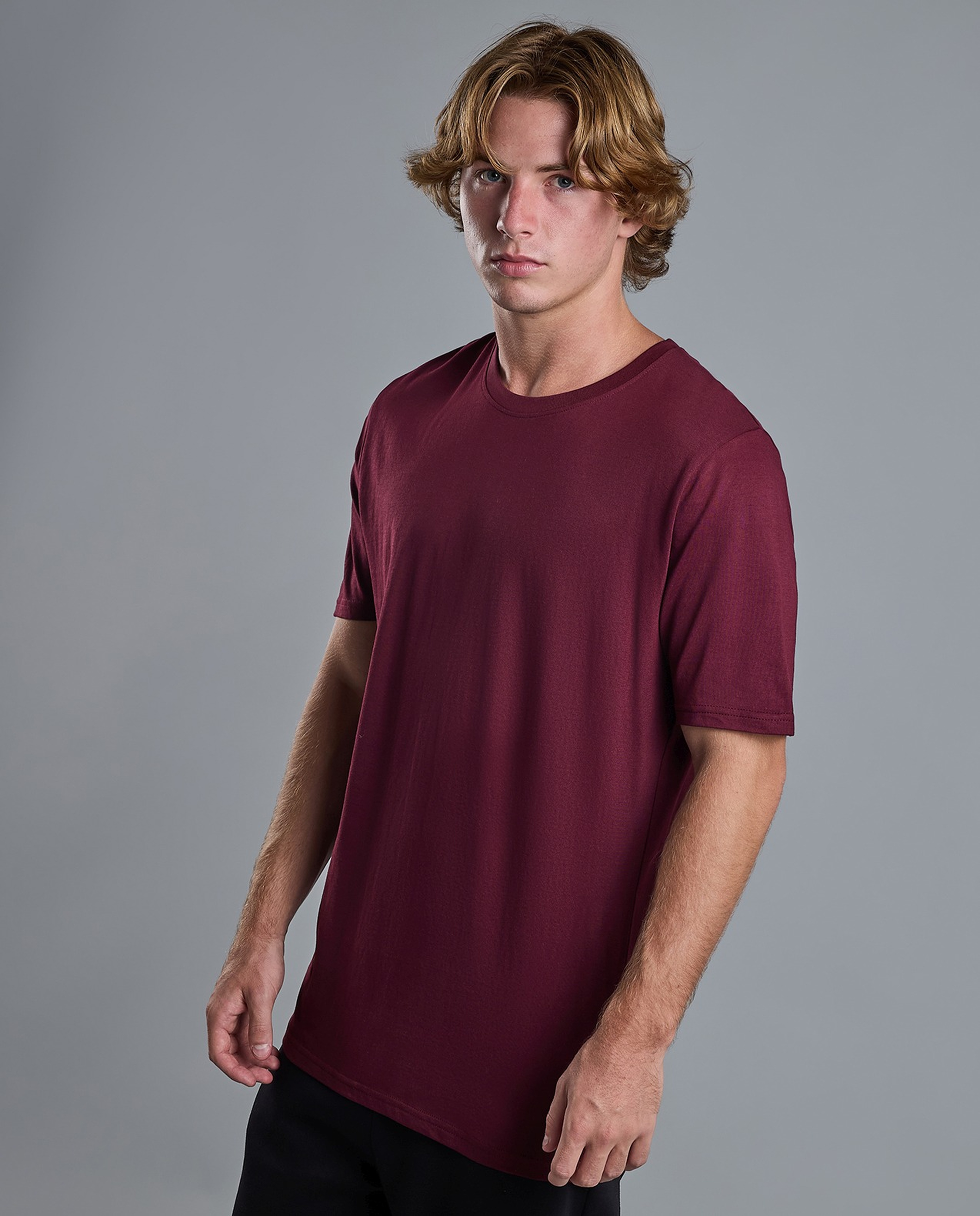 Solid T-Shirt with Crew Neck and Short Sleeves