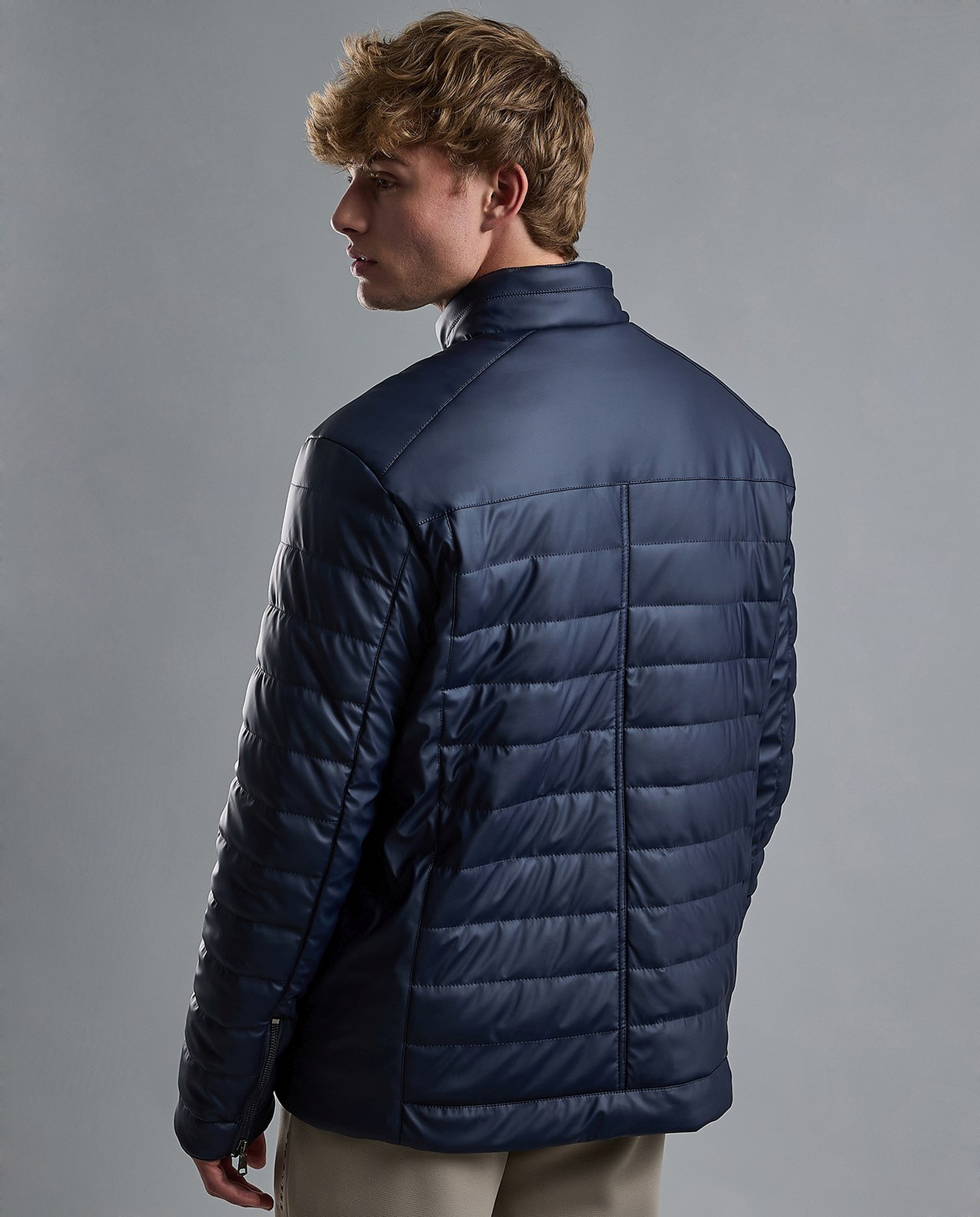 Quilted Puffer Jacket with Zipper Closure