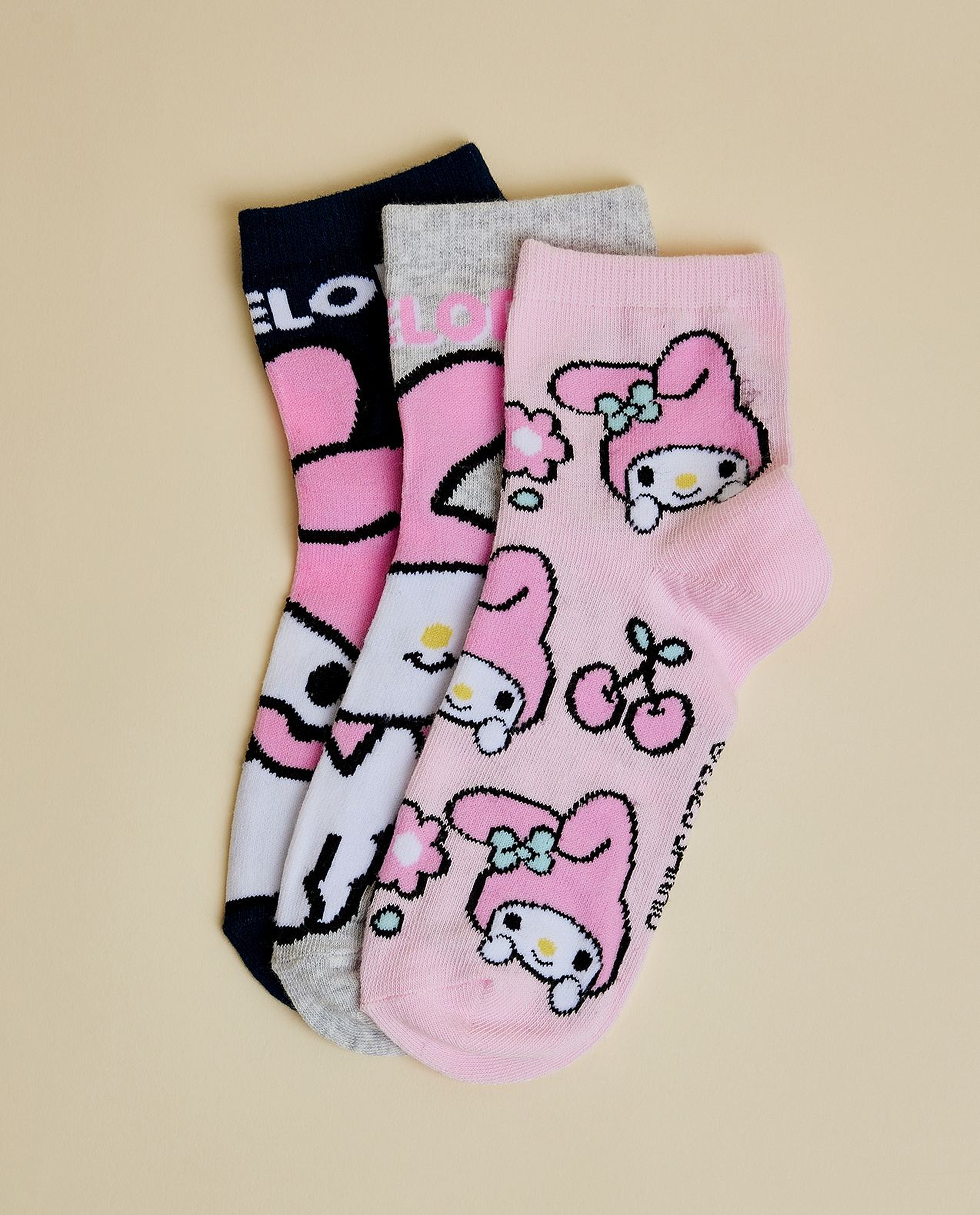 3 Pack My Melody Ankle Socks
