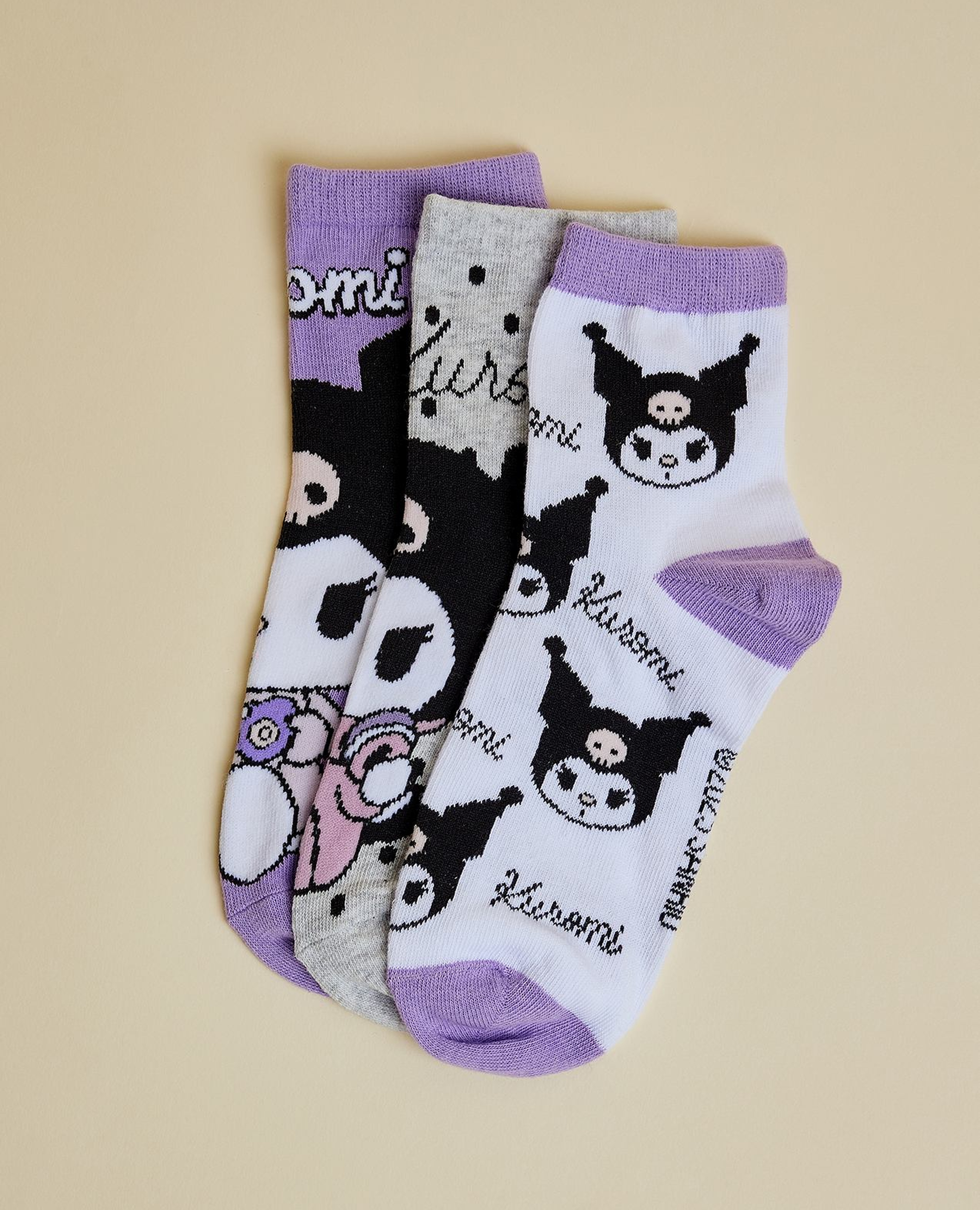 3 Pack Kuromi Ankle Socks