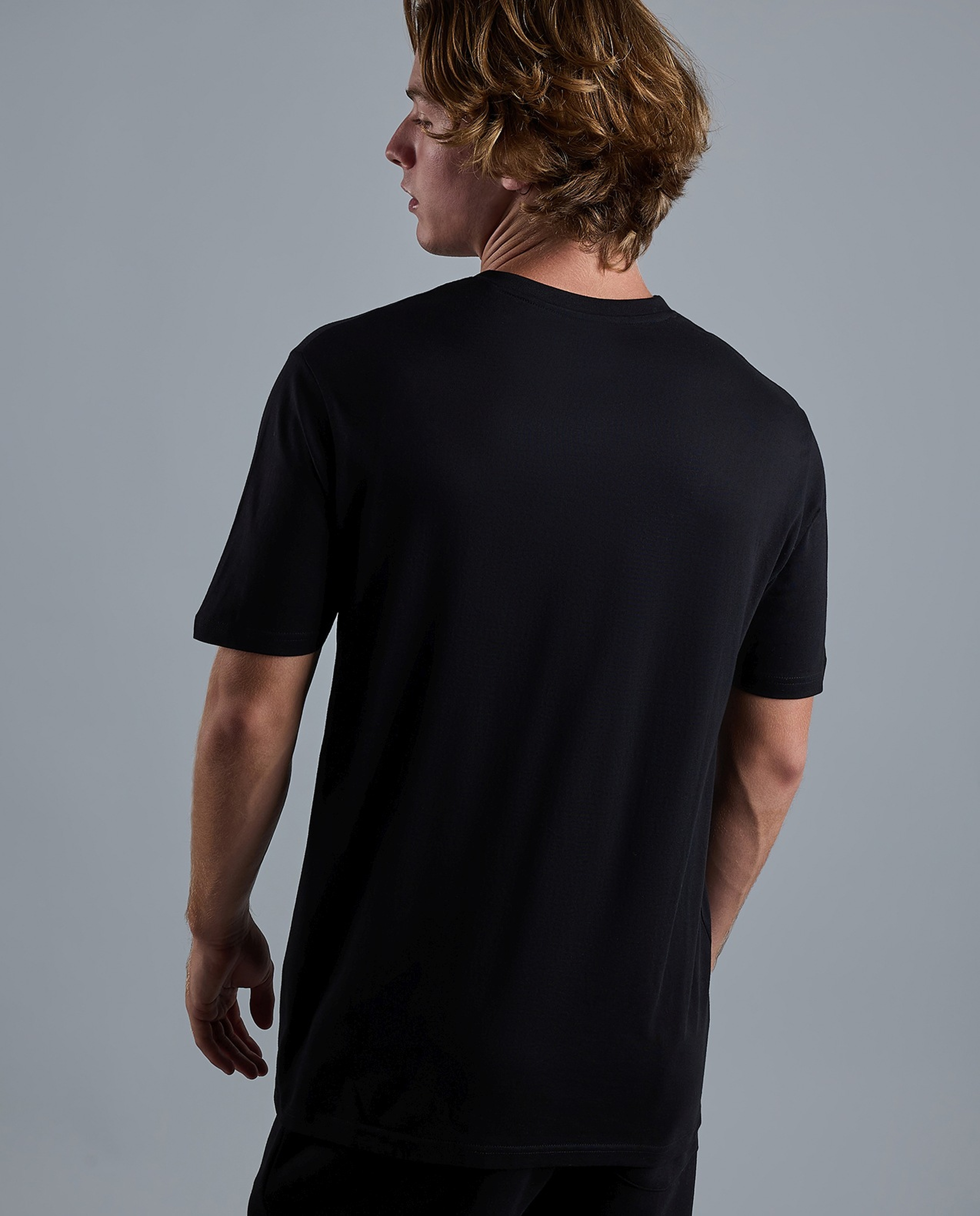 Solid T-Shirt with V-Neck and Short Sleeves