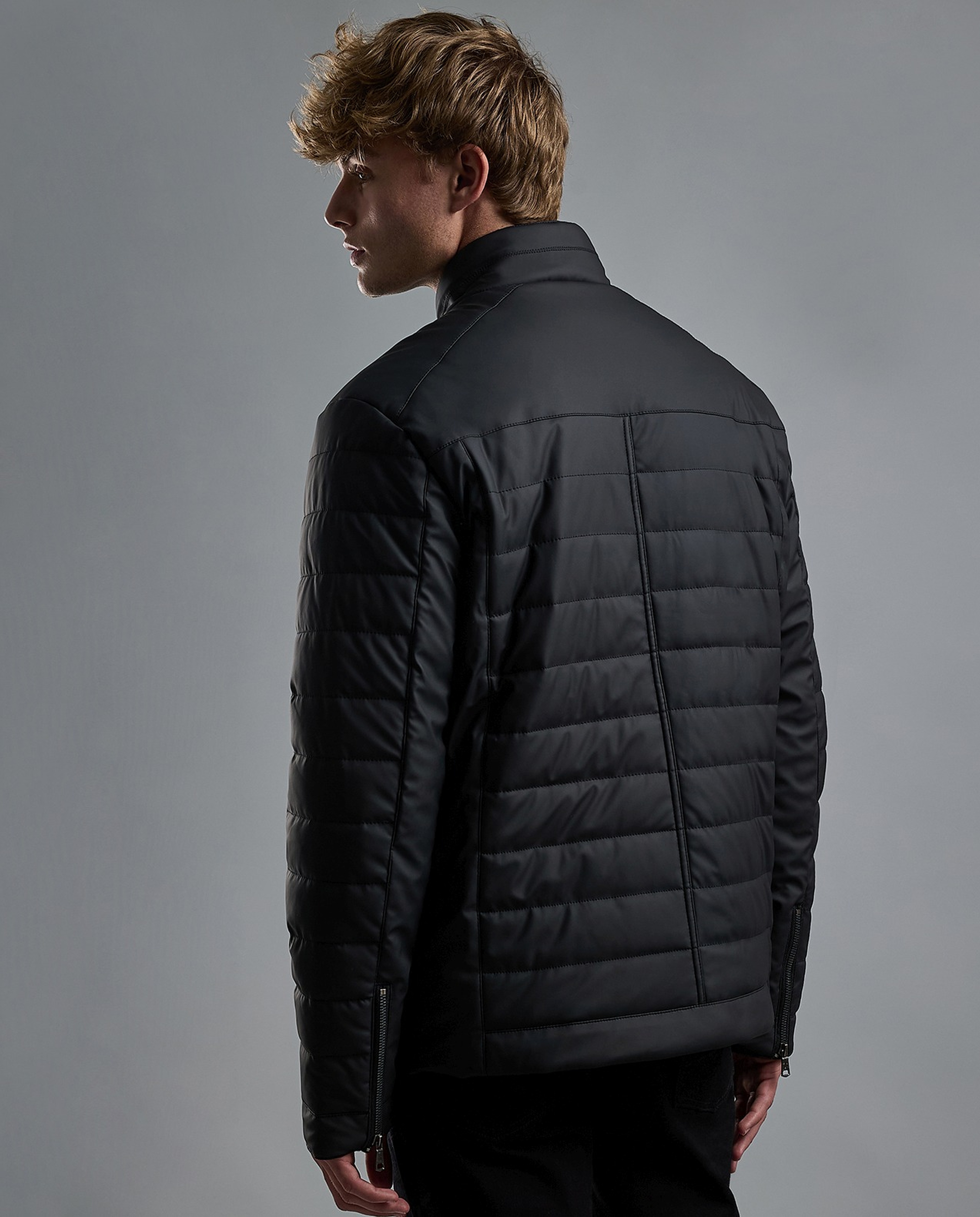 Quilted Puffer Jacket with Zipper Closure