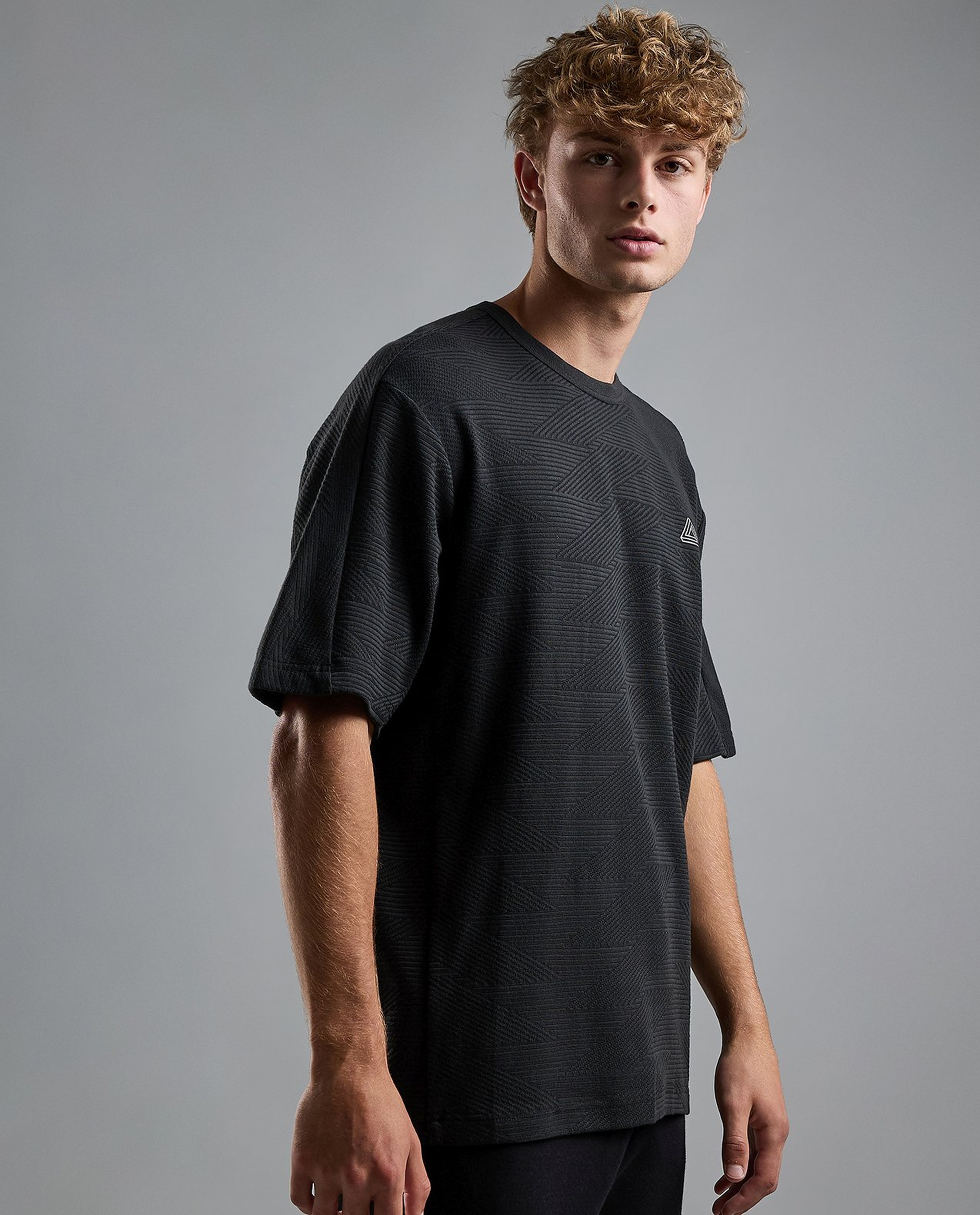 Print Detail Active T-Shirt with Crew Neck and Short Sleeves