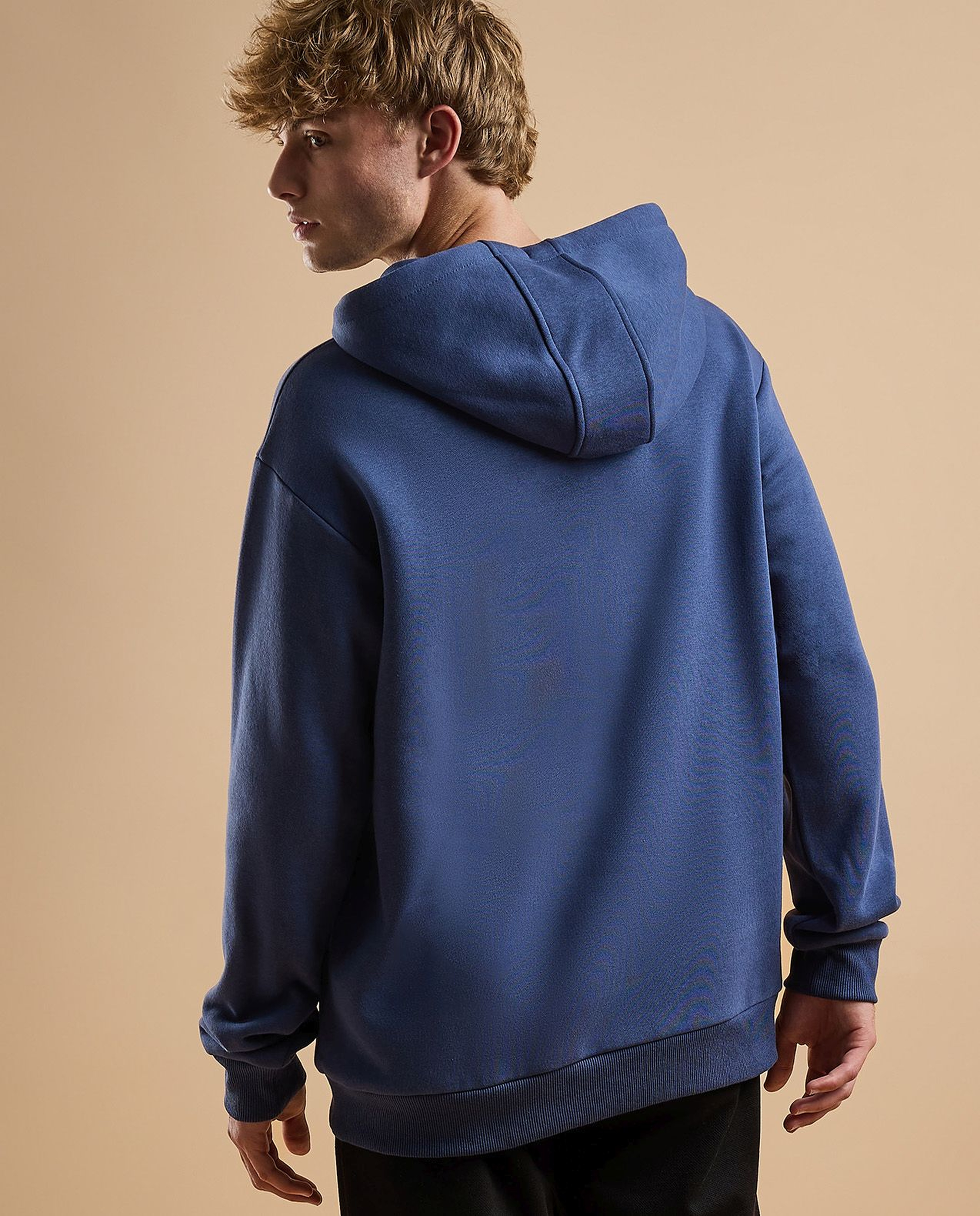 Printed Hoodie with Long Sleeves