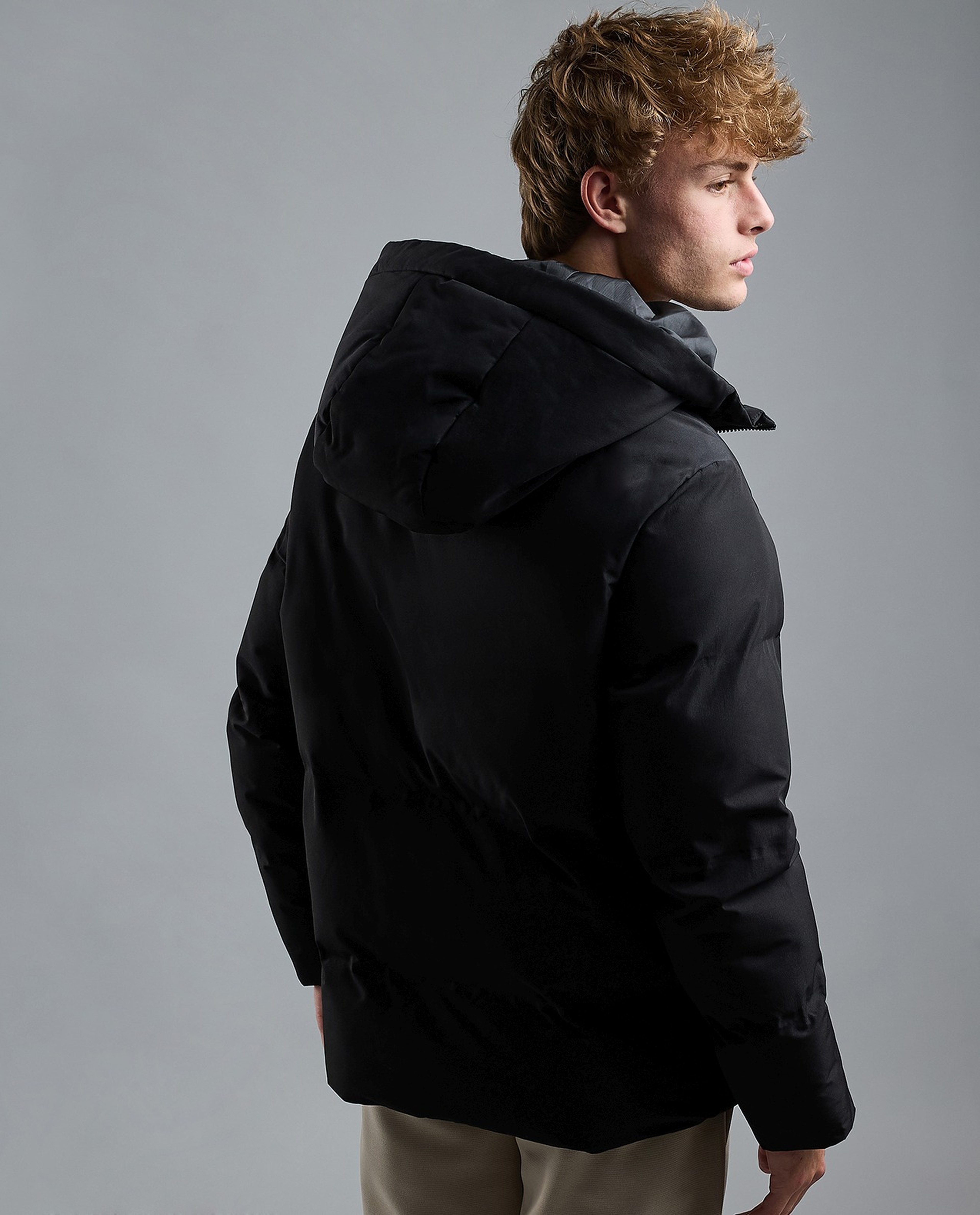 Quilted Hooded Puffer Jacket with Zipper Closure