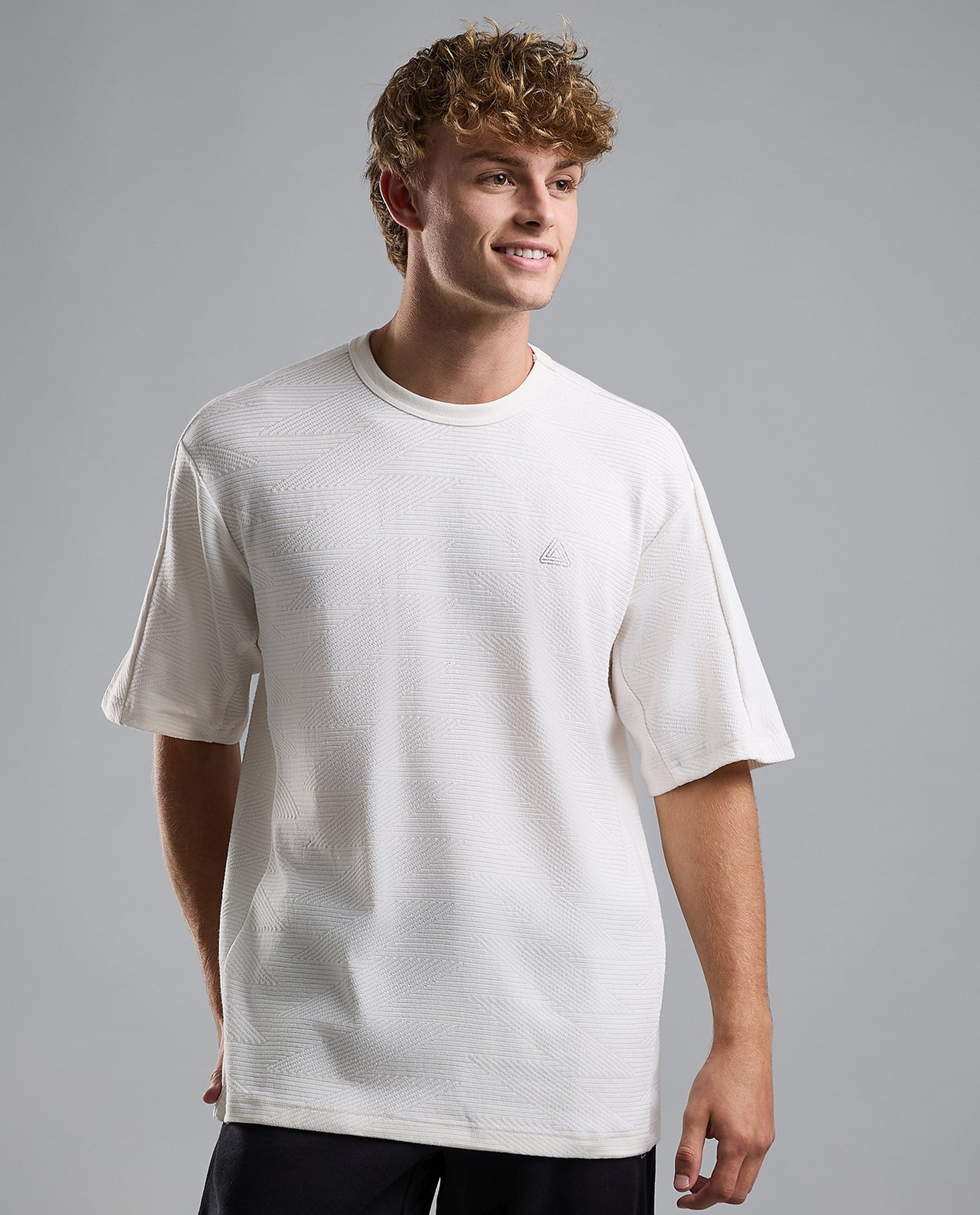 Print Detail Active T-Shirt with Crew Neck and Short Sleeves