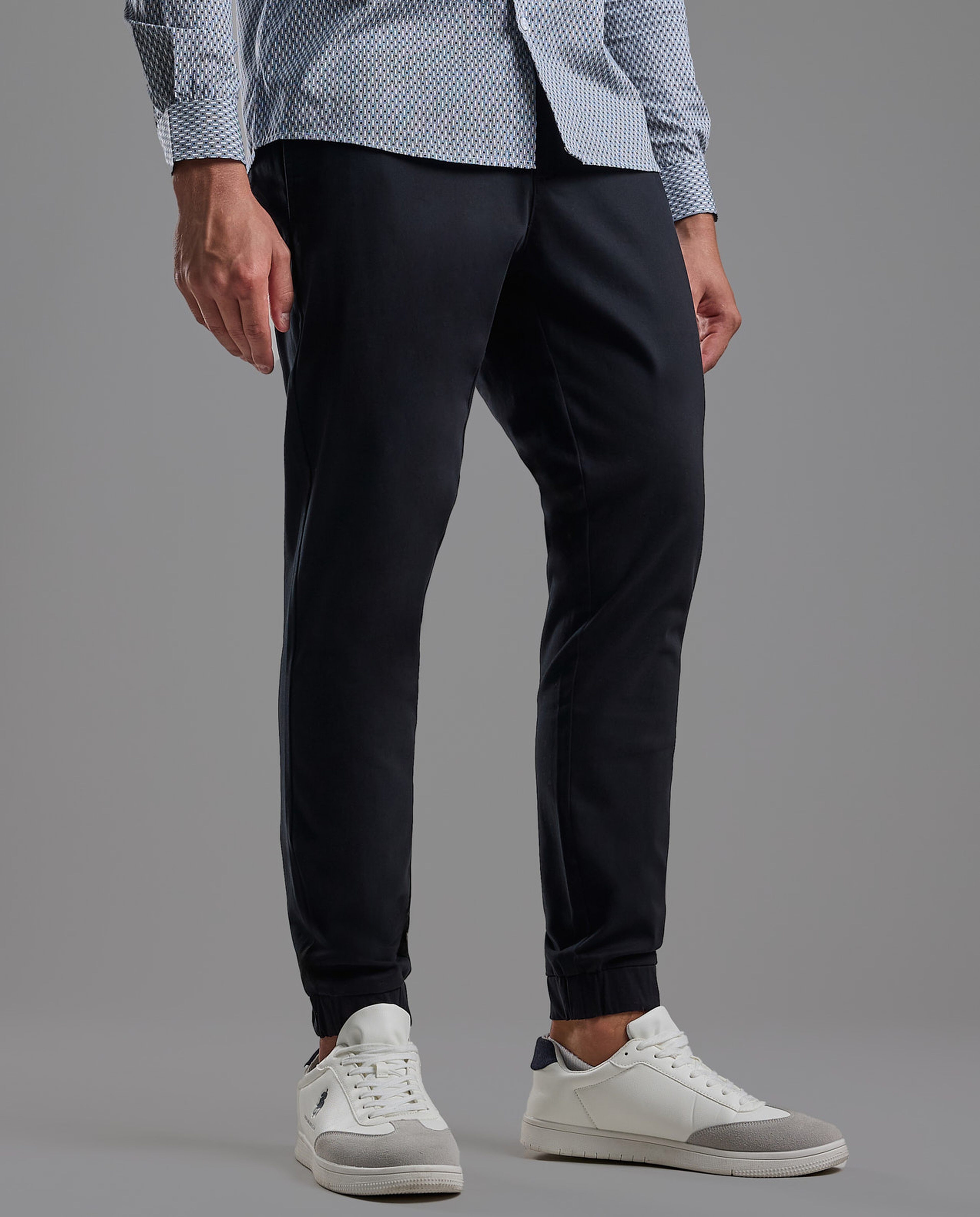 Solid Jogger Pants with Drawstring Waist