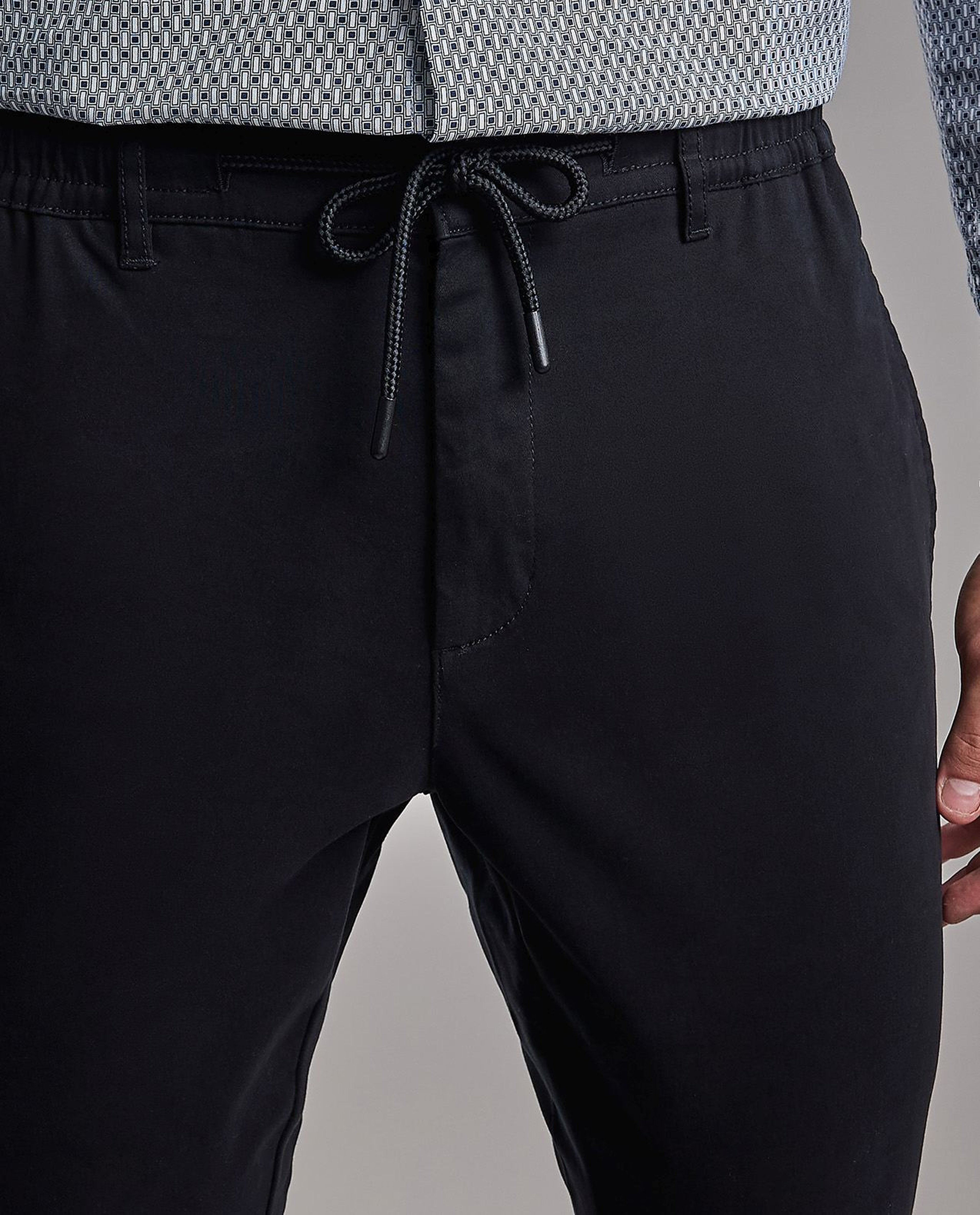 Solid Jogger Pants with Drawstring Waist