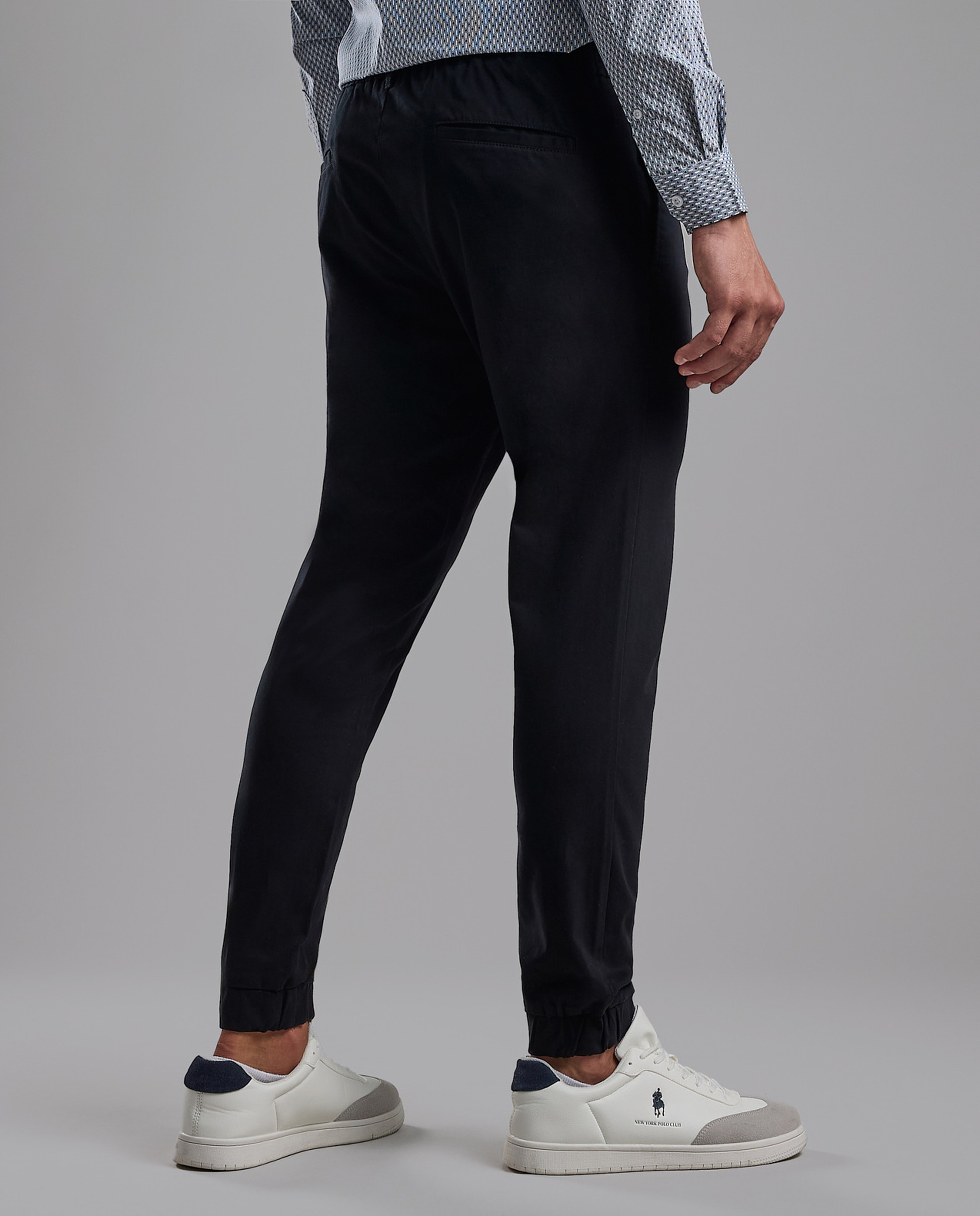 Solid Jogger Pants with Drawstring Waist