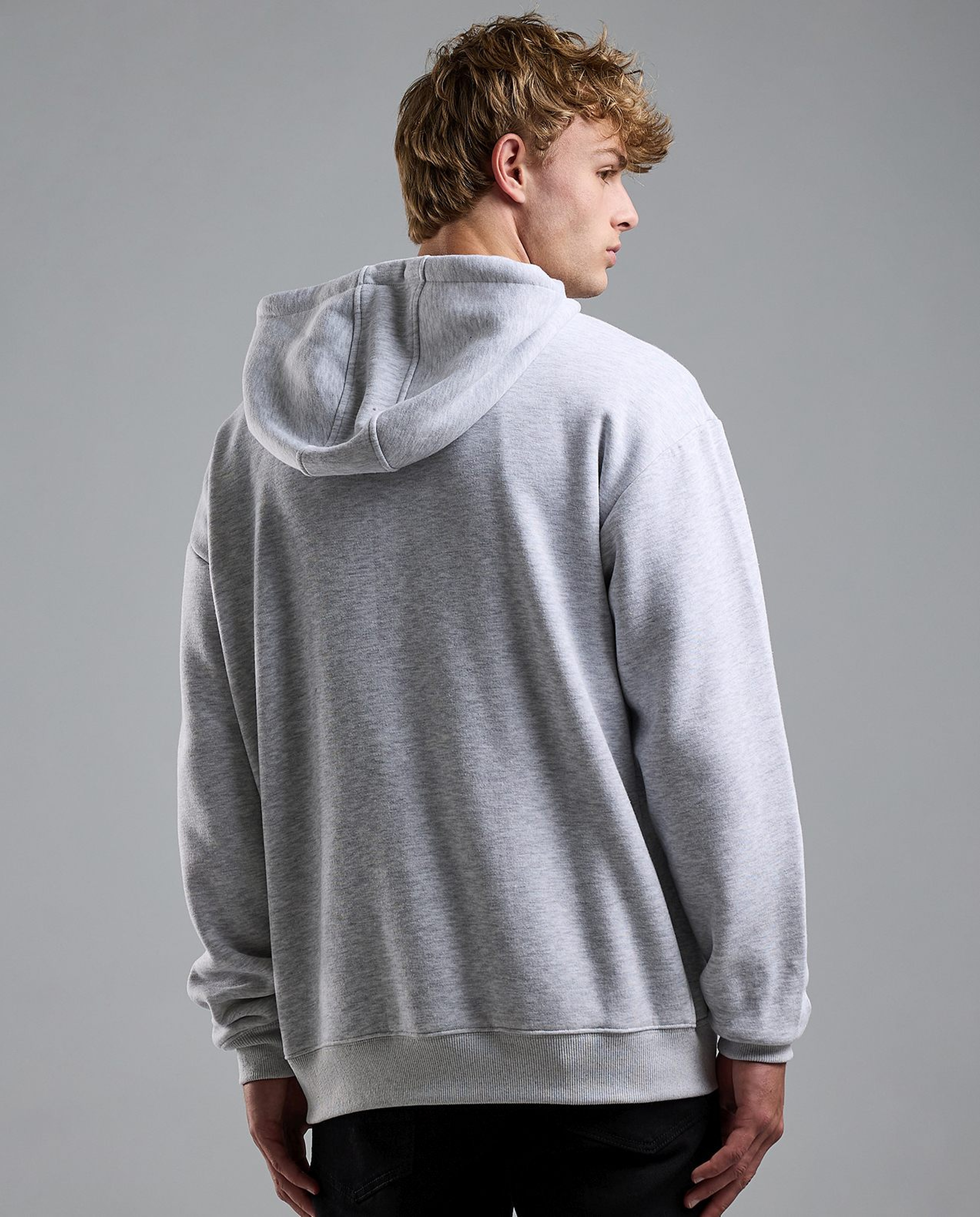 Solid Hooded Jacket with Zipper Closure